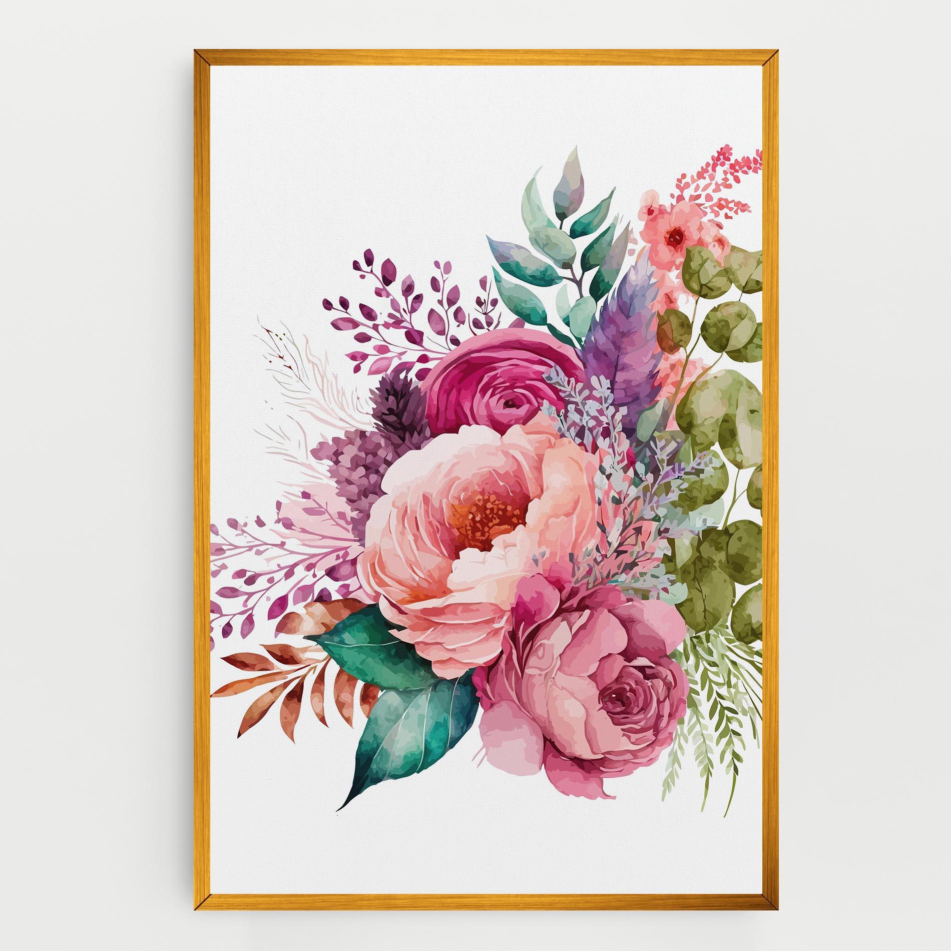 Leinwandbild Bouquet Of Pink Roses mockup 0