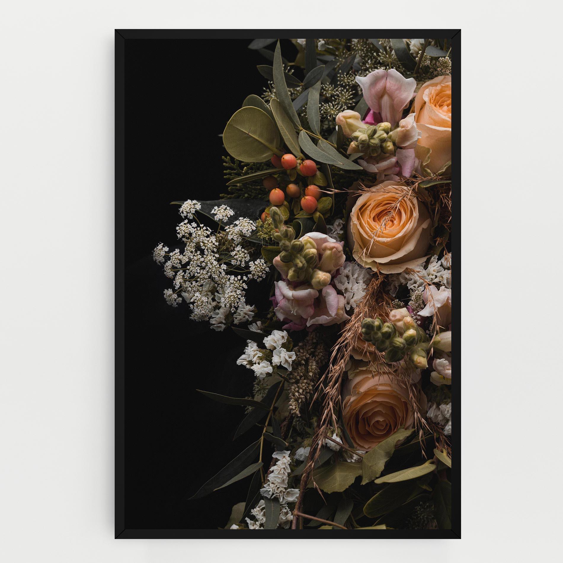 Leinwandbild Dark Flower Bouquet mockup 0