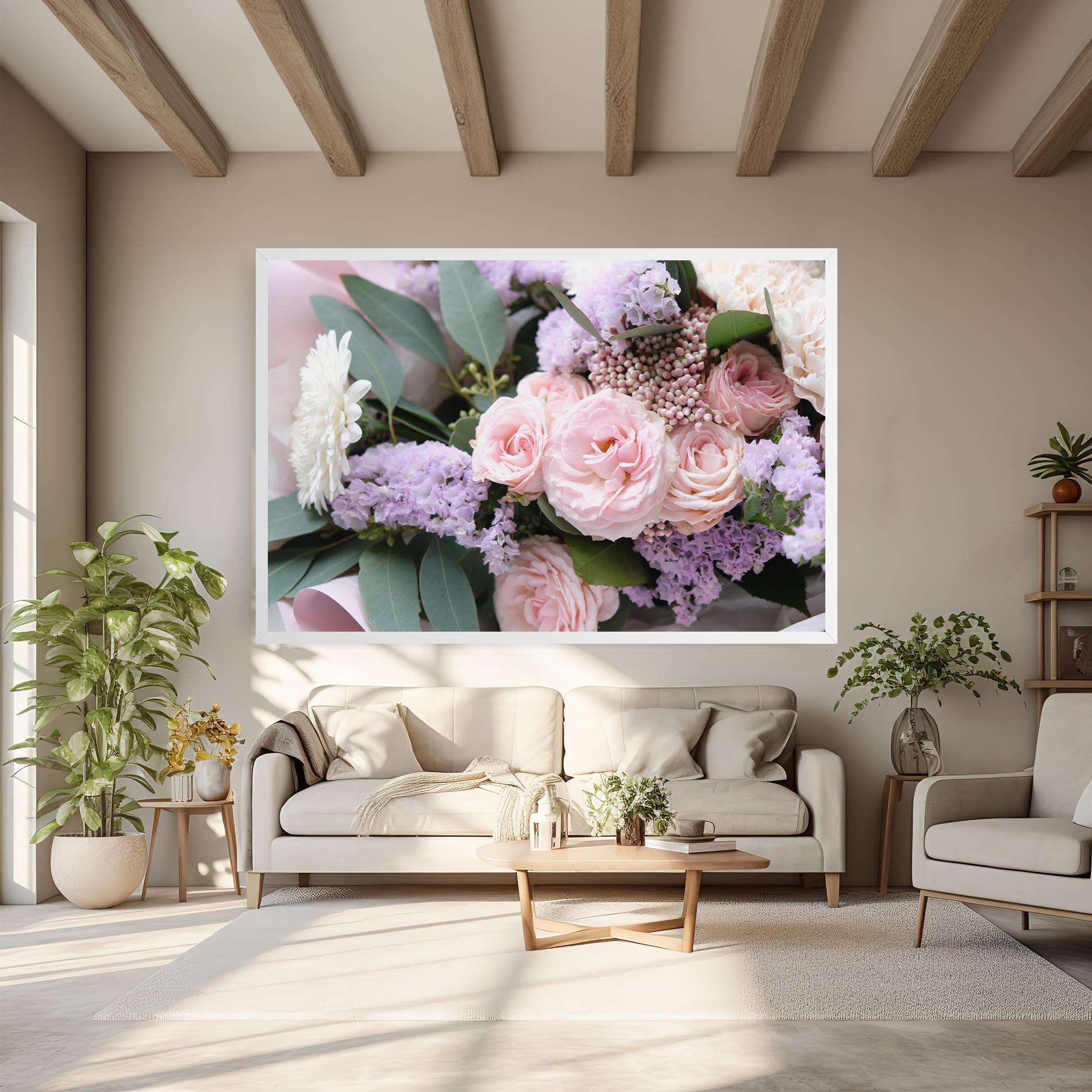 Leinwandbild Beautiful Pink Roses mockup 6