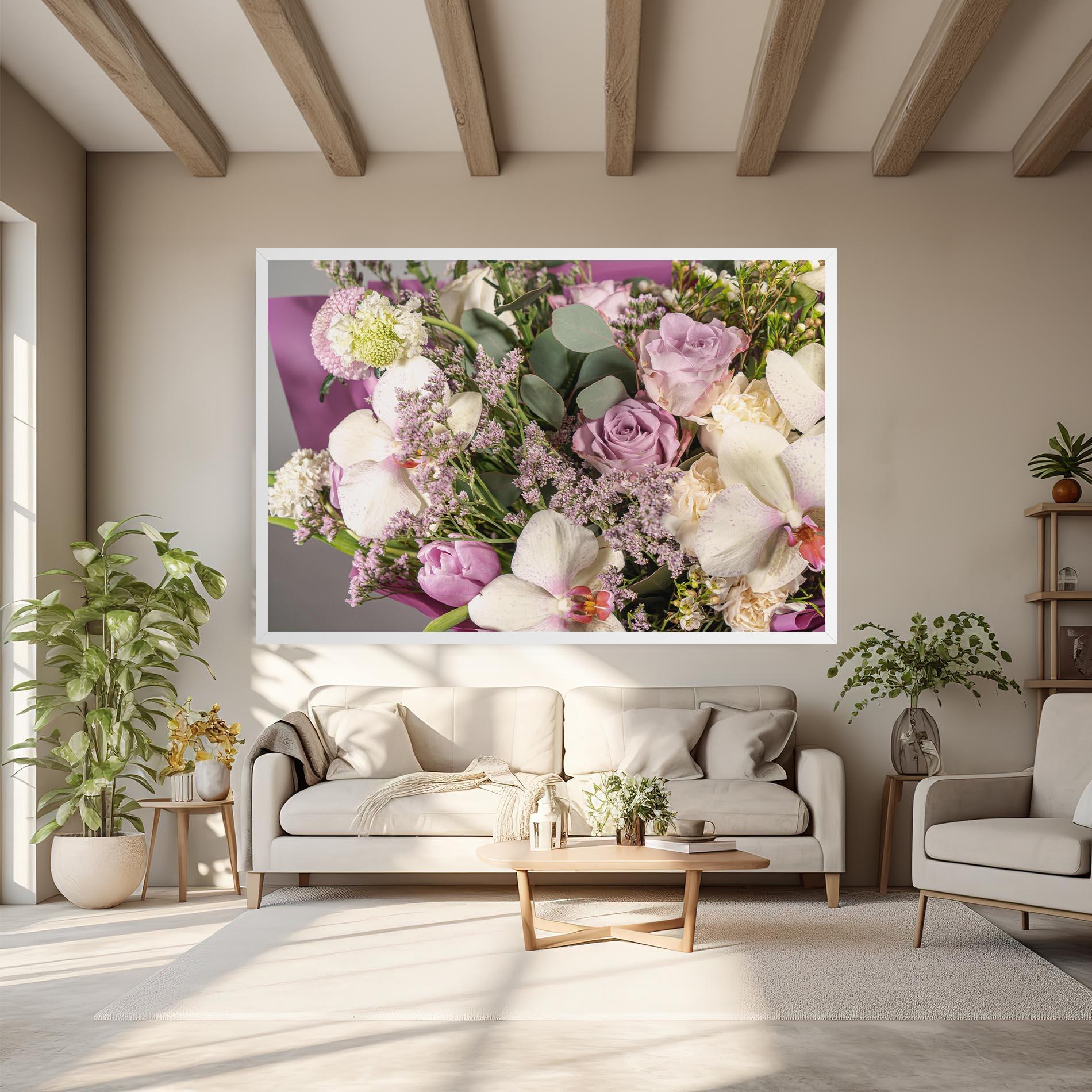 Leinwandbild Cute Purple Bouquet mockup 6