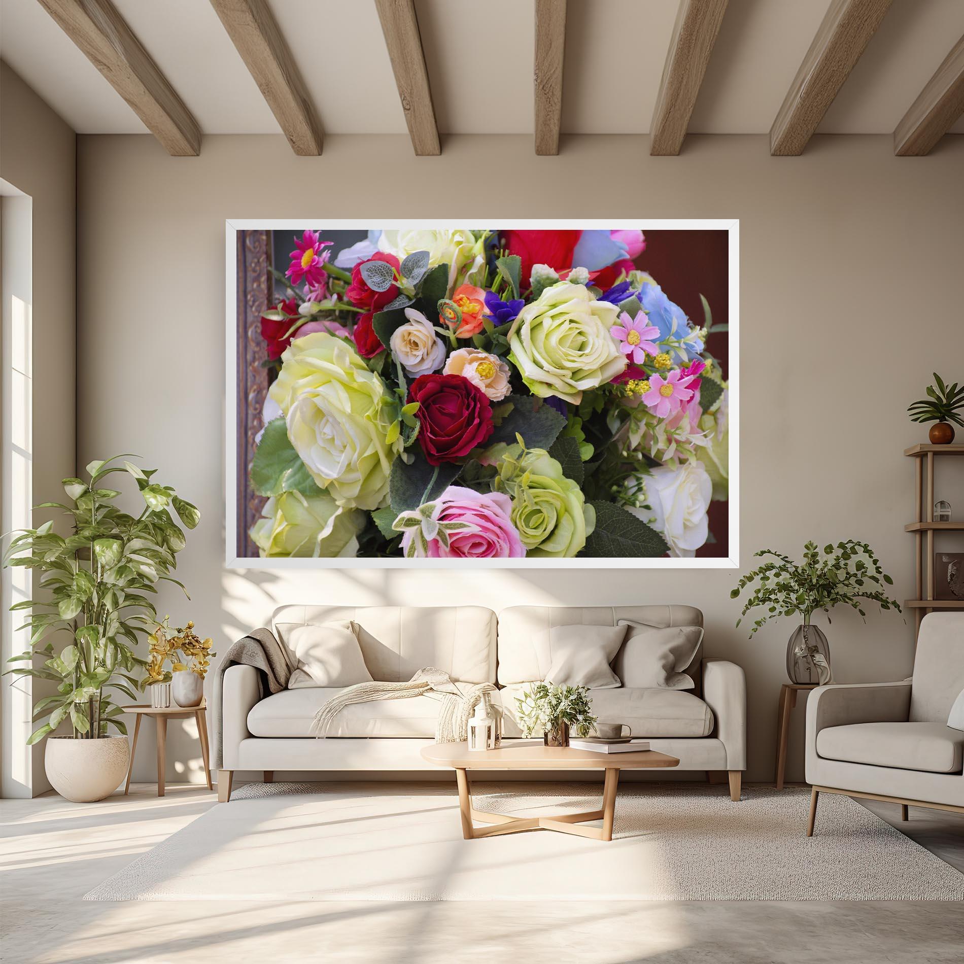 Leinwandbild Mixed Roses Bouquet mockup 6