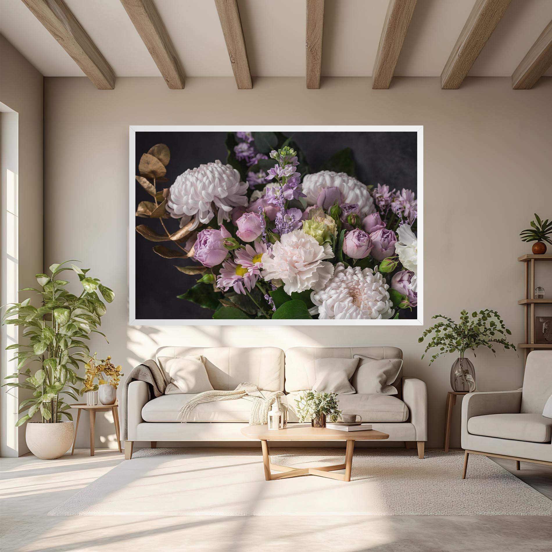 Leinwandbild Pastel Purple Bouquet mockup 6