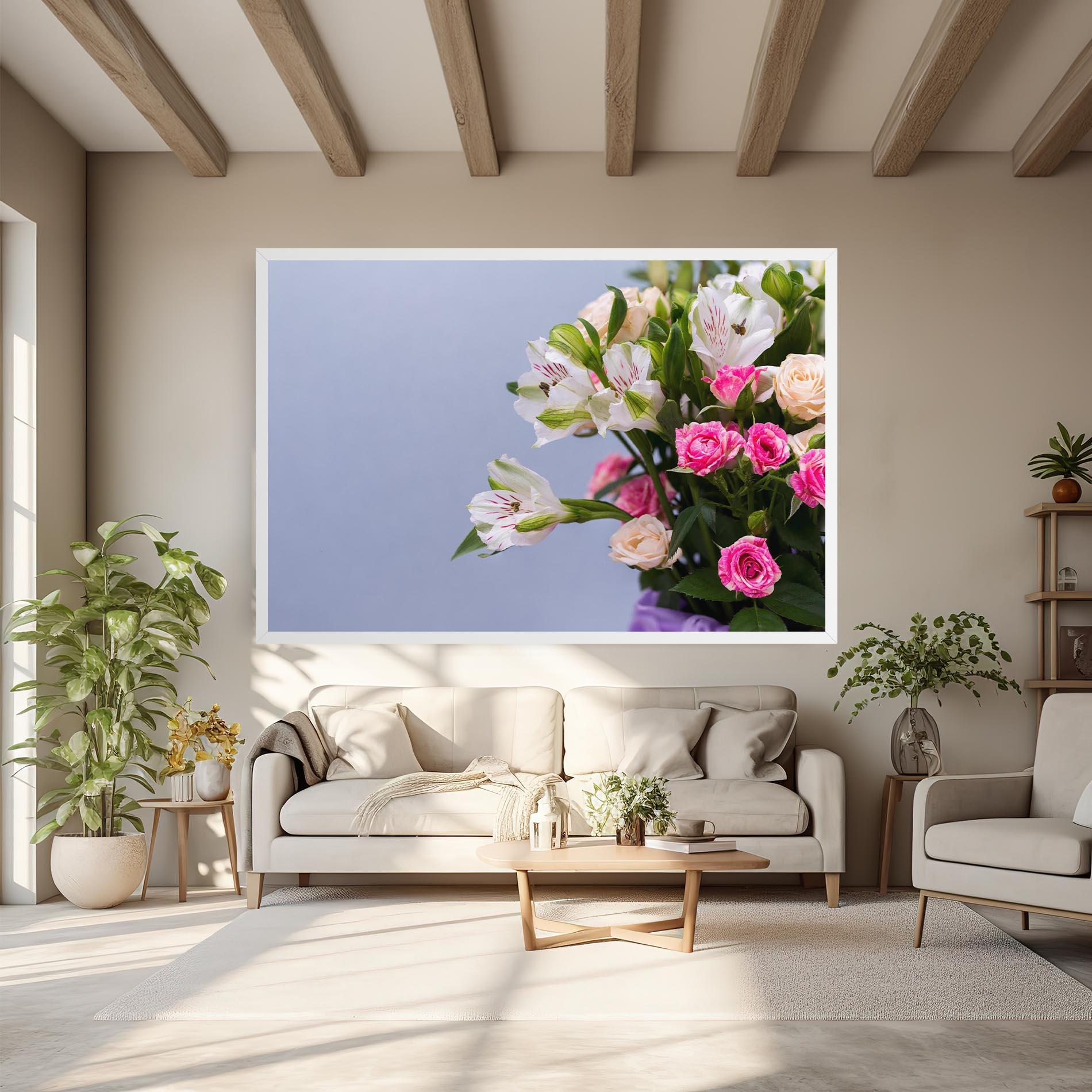 Leinwandbild White Pink Bouquet mockup 6