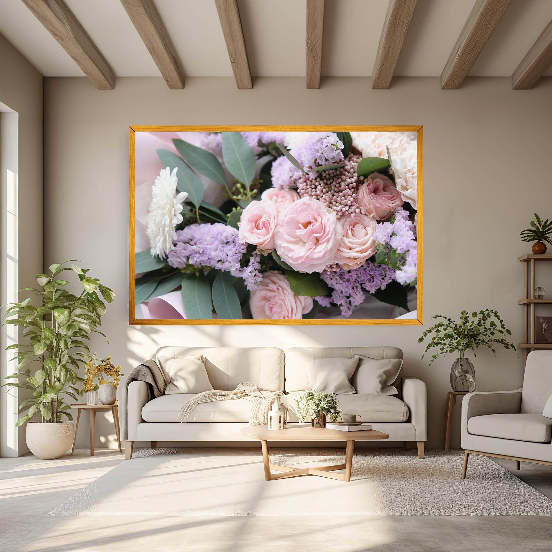 Leinwandbild Beautiful Pink Roses mockup 6