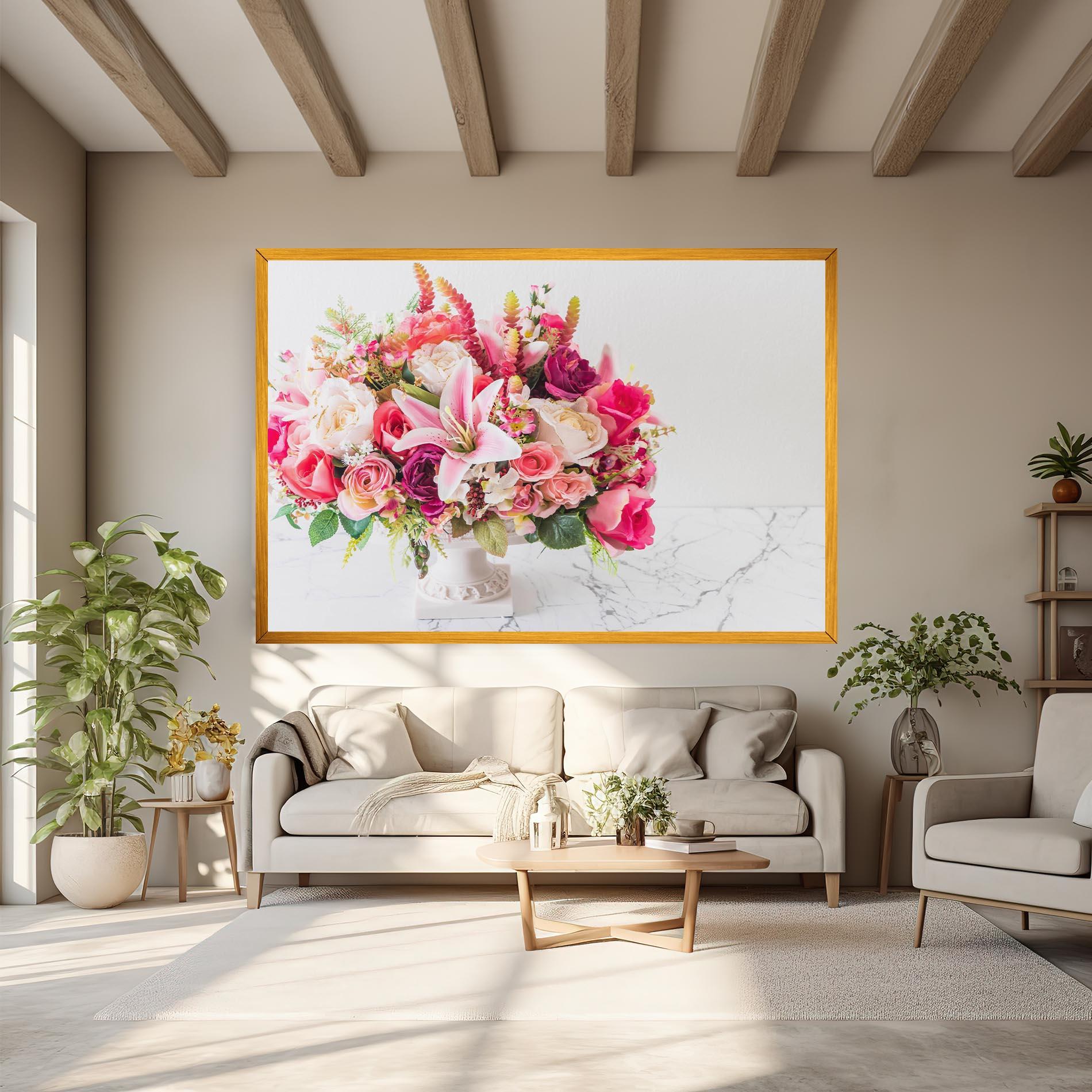 Leinwandbild Bouquet Flowers Vase mockup 6