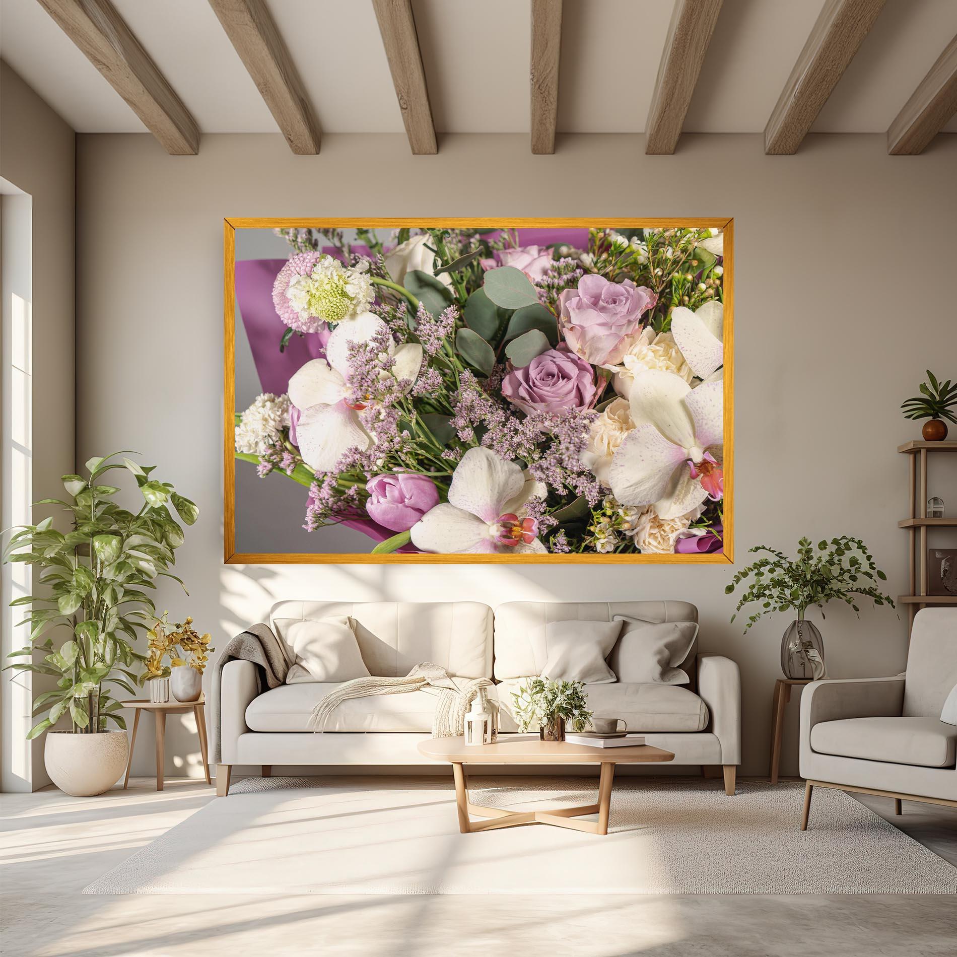 Leinwandbild Cute Purple Bouquet mockup 6