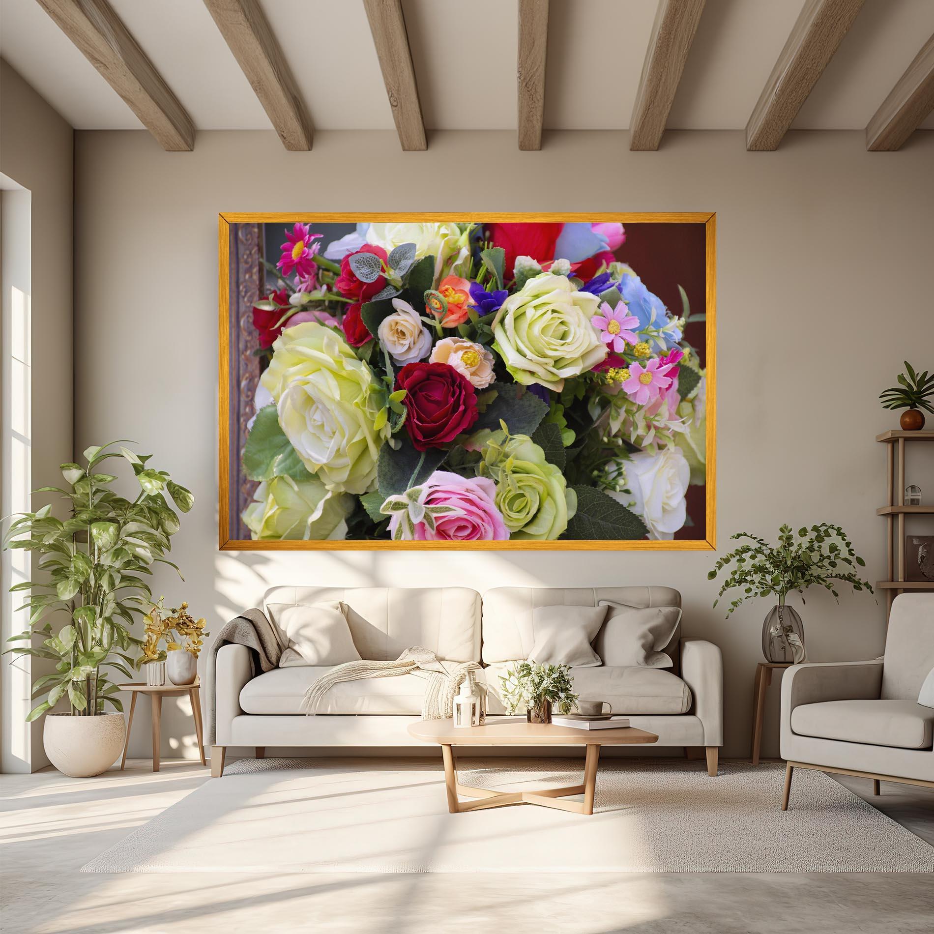 Leinwandbild Mixed Roses Bouquet mockup 6