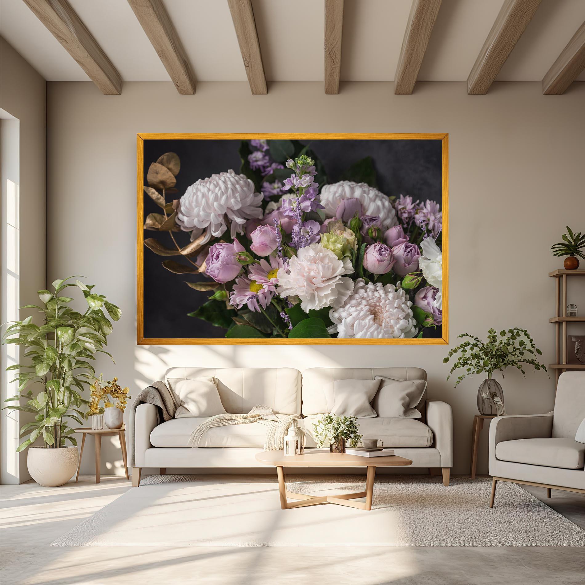 Leinwandbild Pastel Purple Bouquet mockup 6