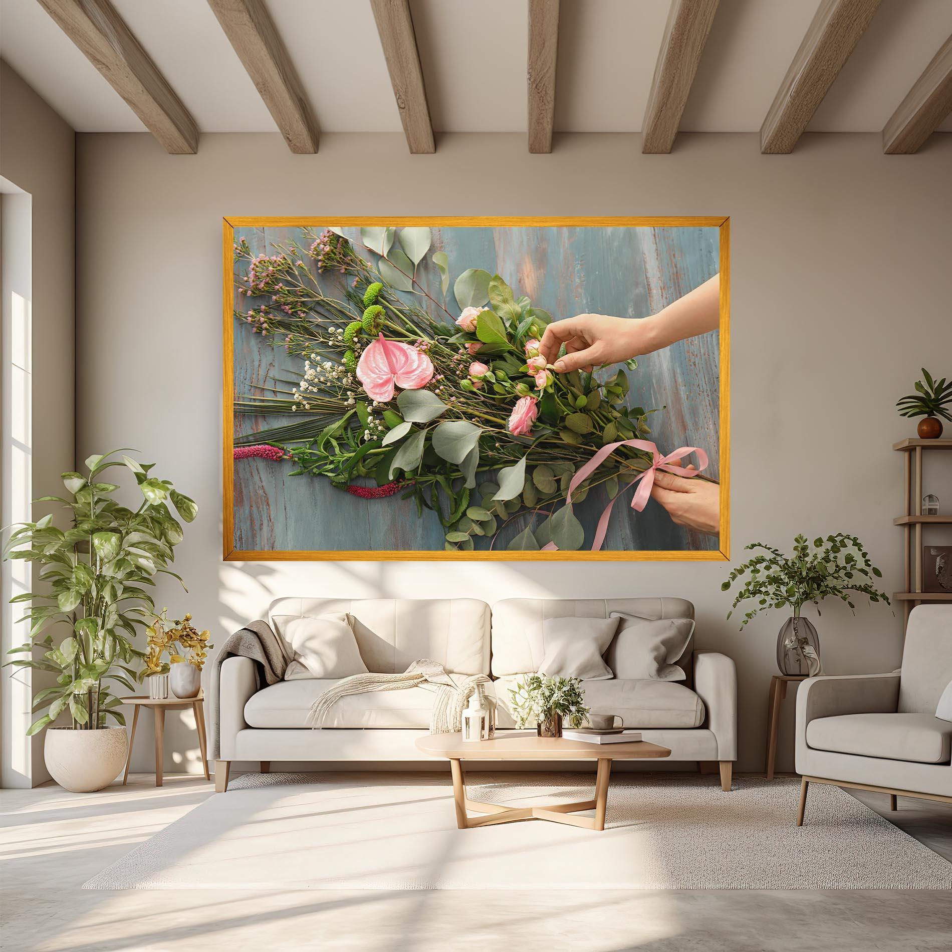 Leinwandbild Preparing Bouquet mockup 6