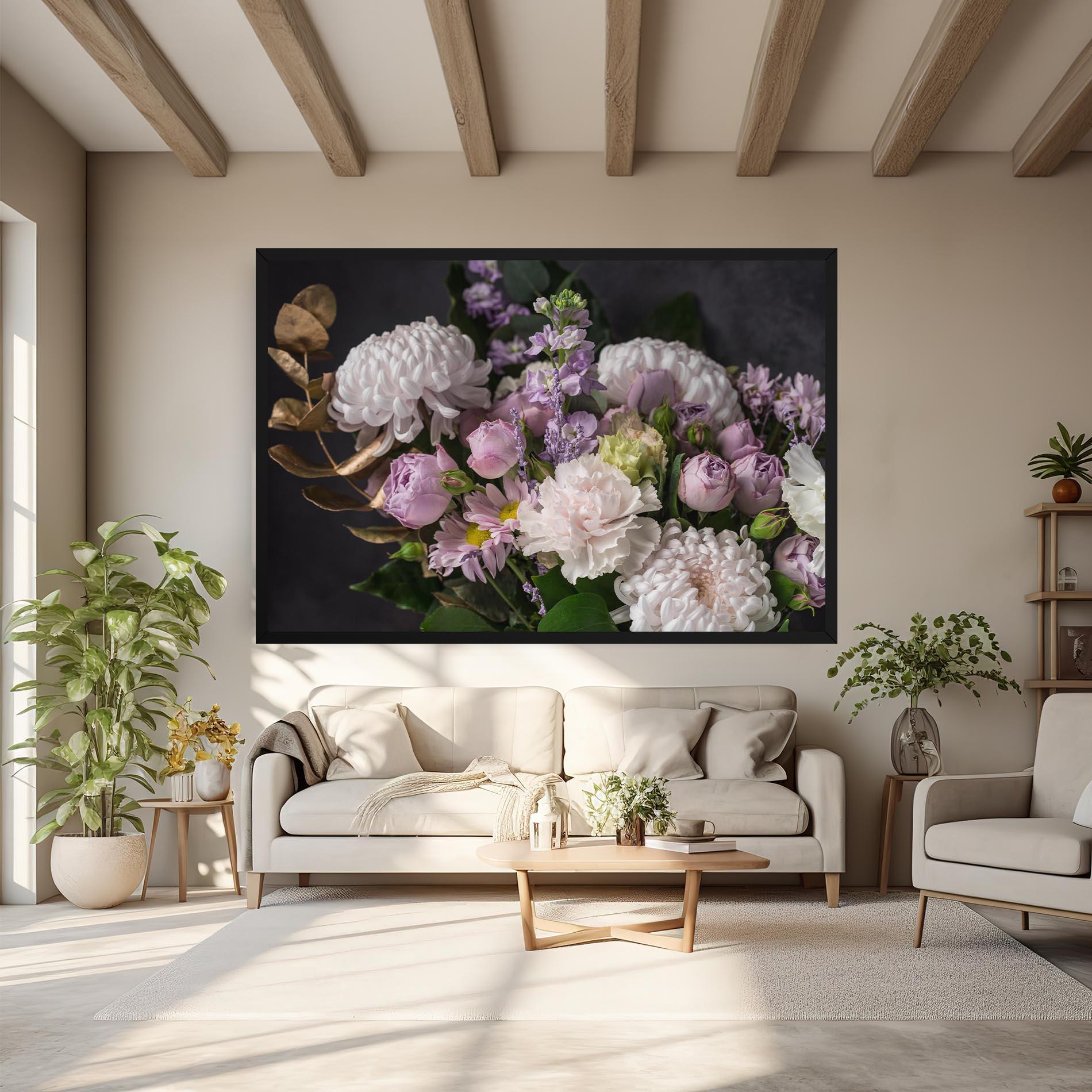 Leinwandbild Pastel Purple Bouquet mockup 6