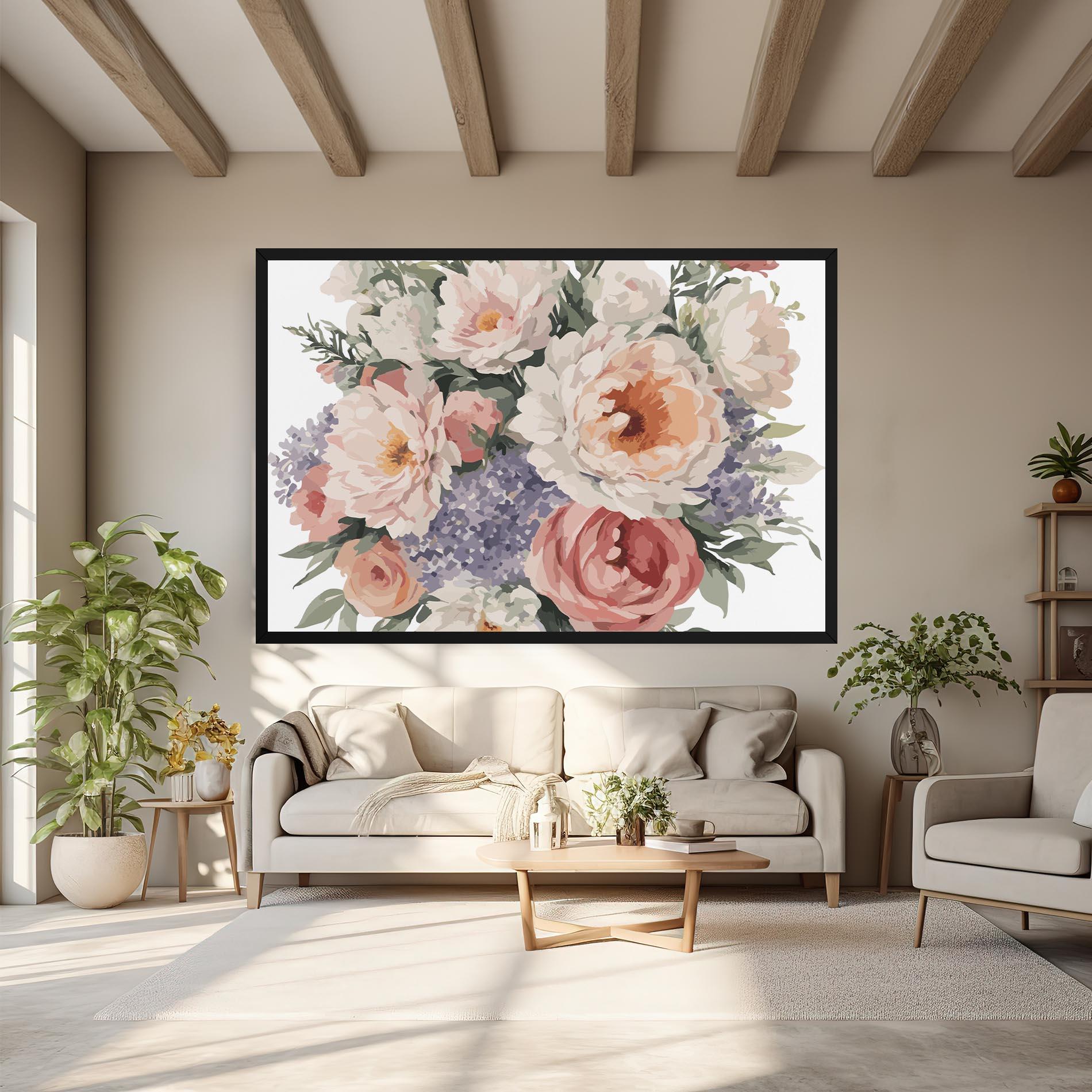 Leinwandbild Pretty Watercolor Bouquet mockup 6