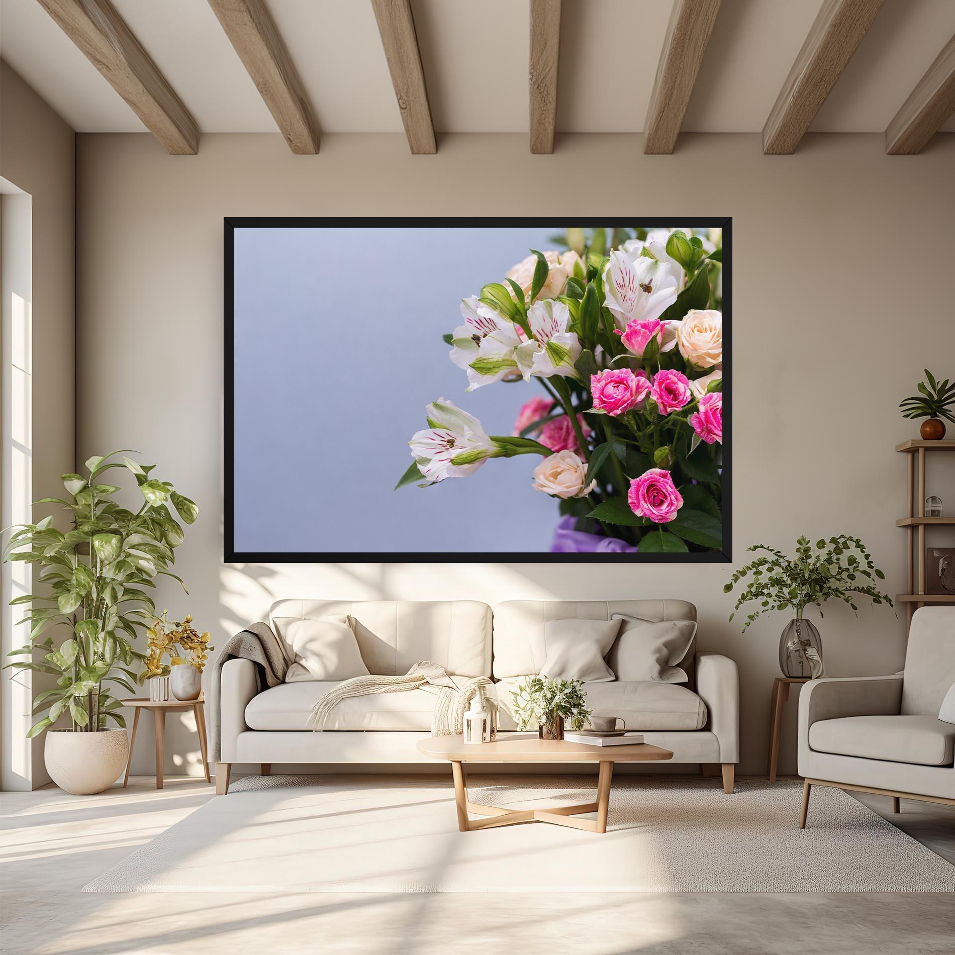 Leinwandbild White Pink Bouquet mockup 6