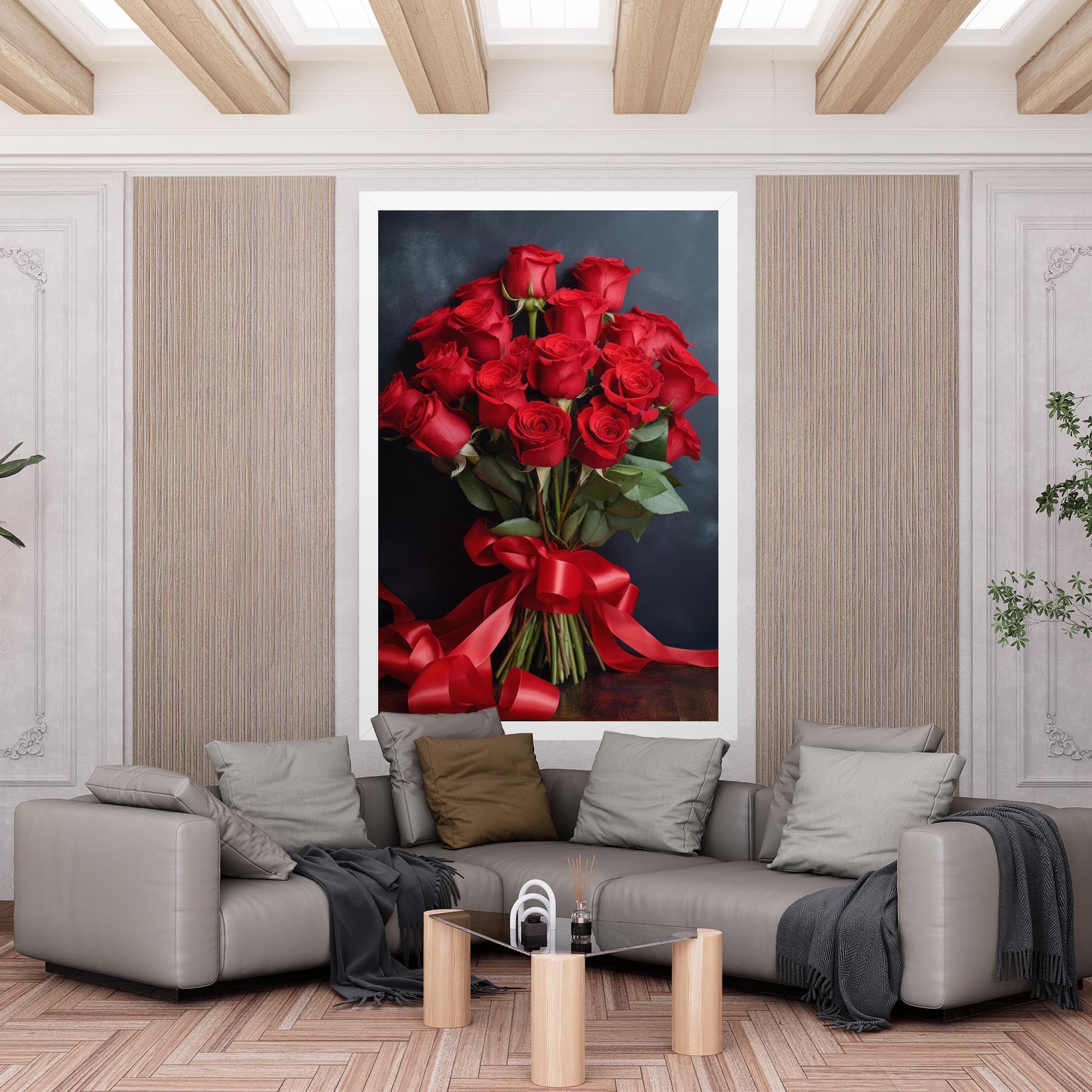 Beautiful Red Roses Bouquet mockup 6