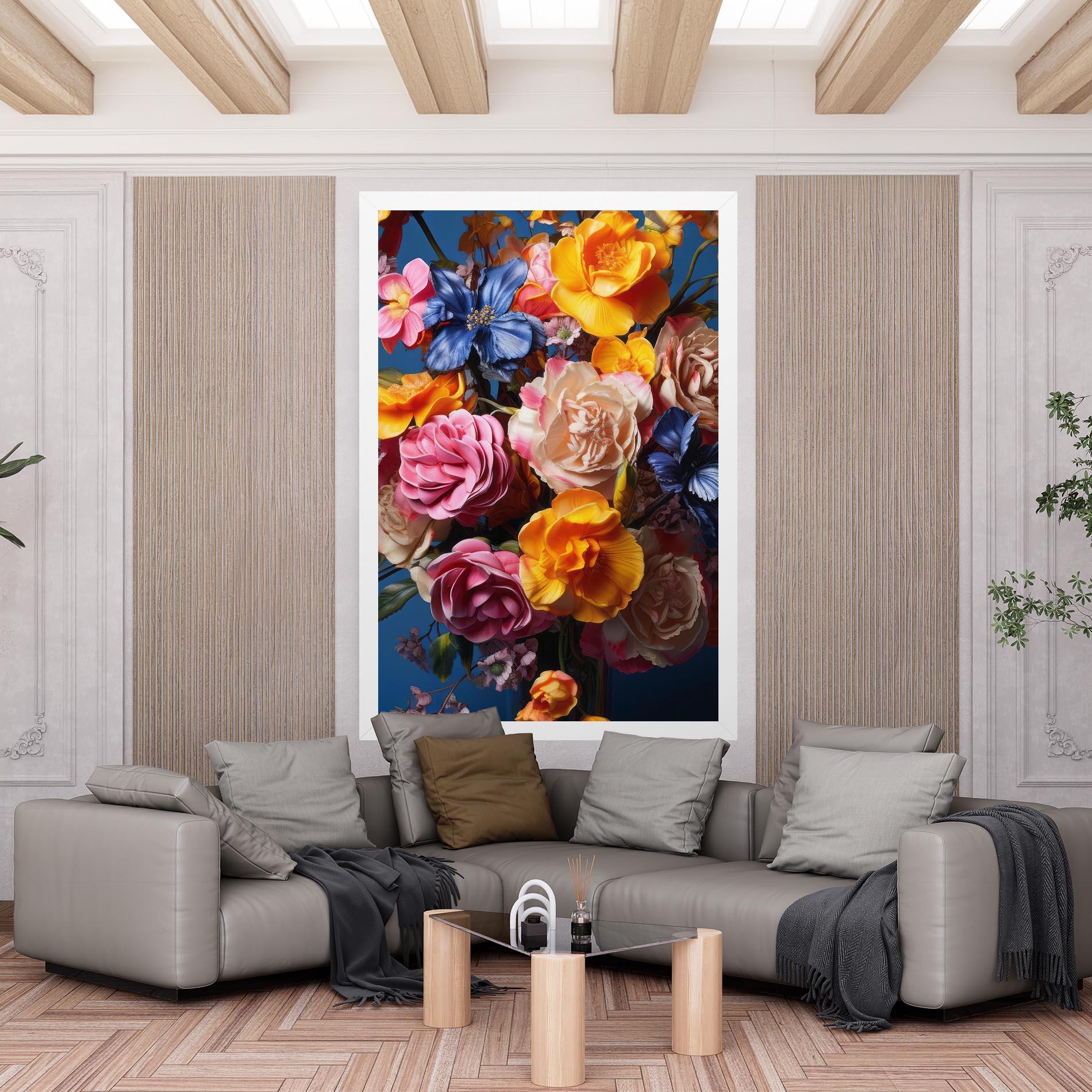 Leinwandbild Colorful Flower Bouquet mockup 6