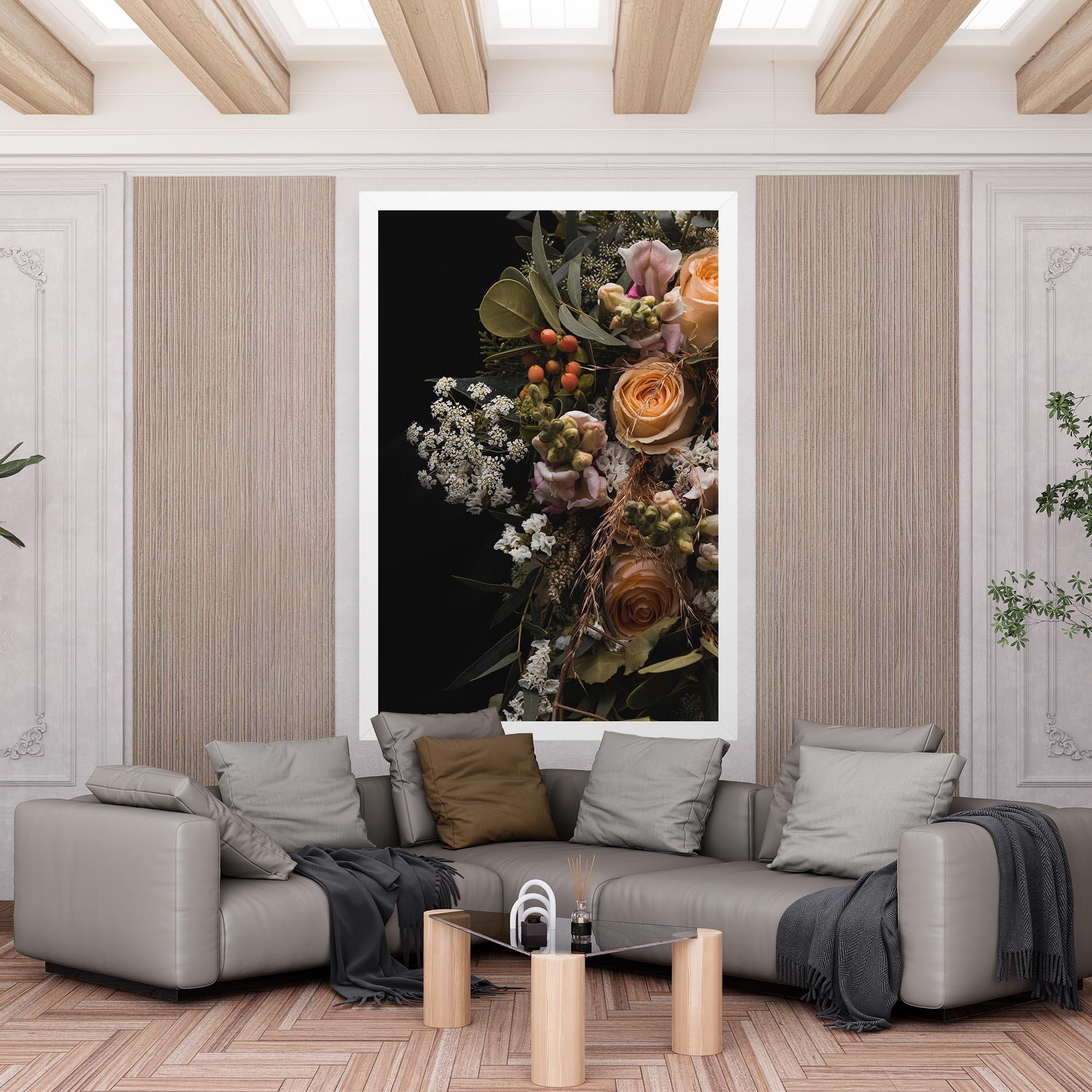 Leinwandbild Dark Flower Bouquet mockup 6