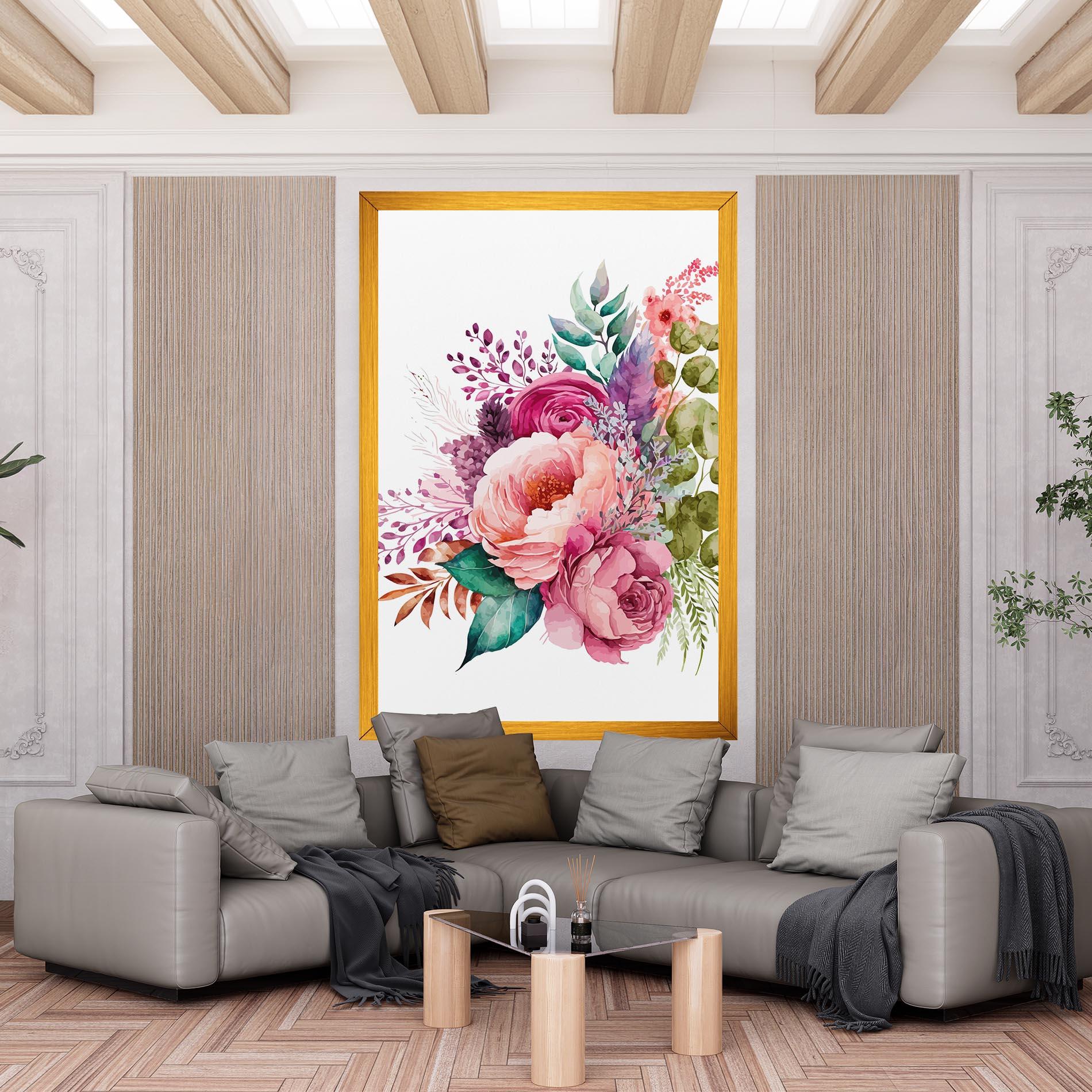 Leinwandbild Bouquet Of Pink Roses mockup 6