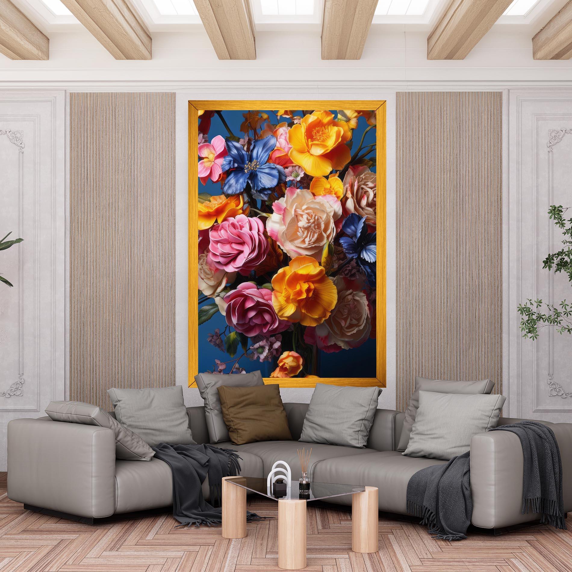 Leinwandbild Colorful Flower Bouquet mockup 6