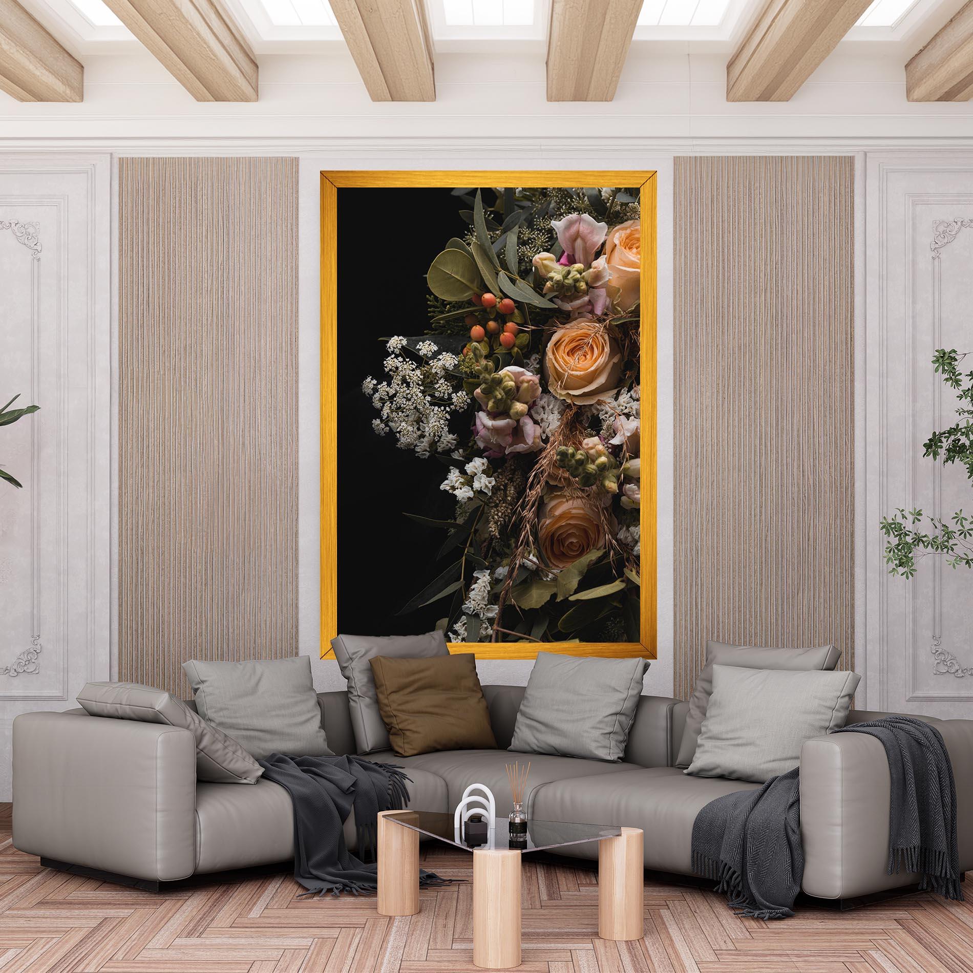 Leinwandbild Dark Flower Bouquet mockup 6