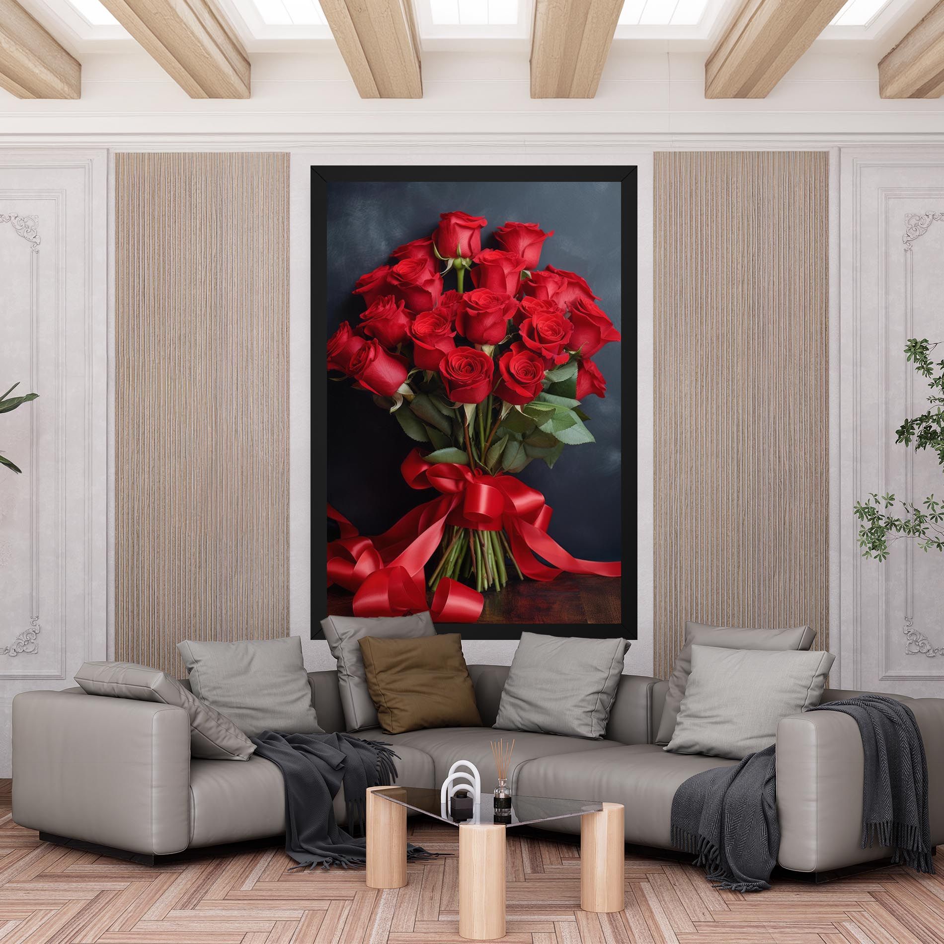 Beautiful Red Roses Bouquet mockup 6