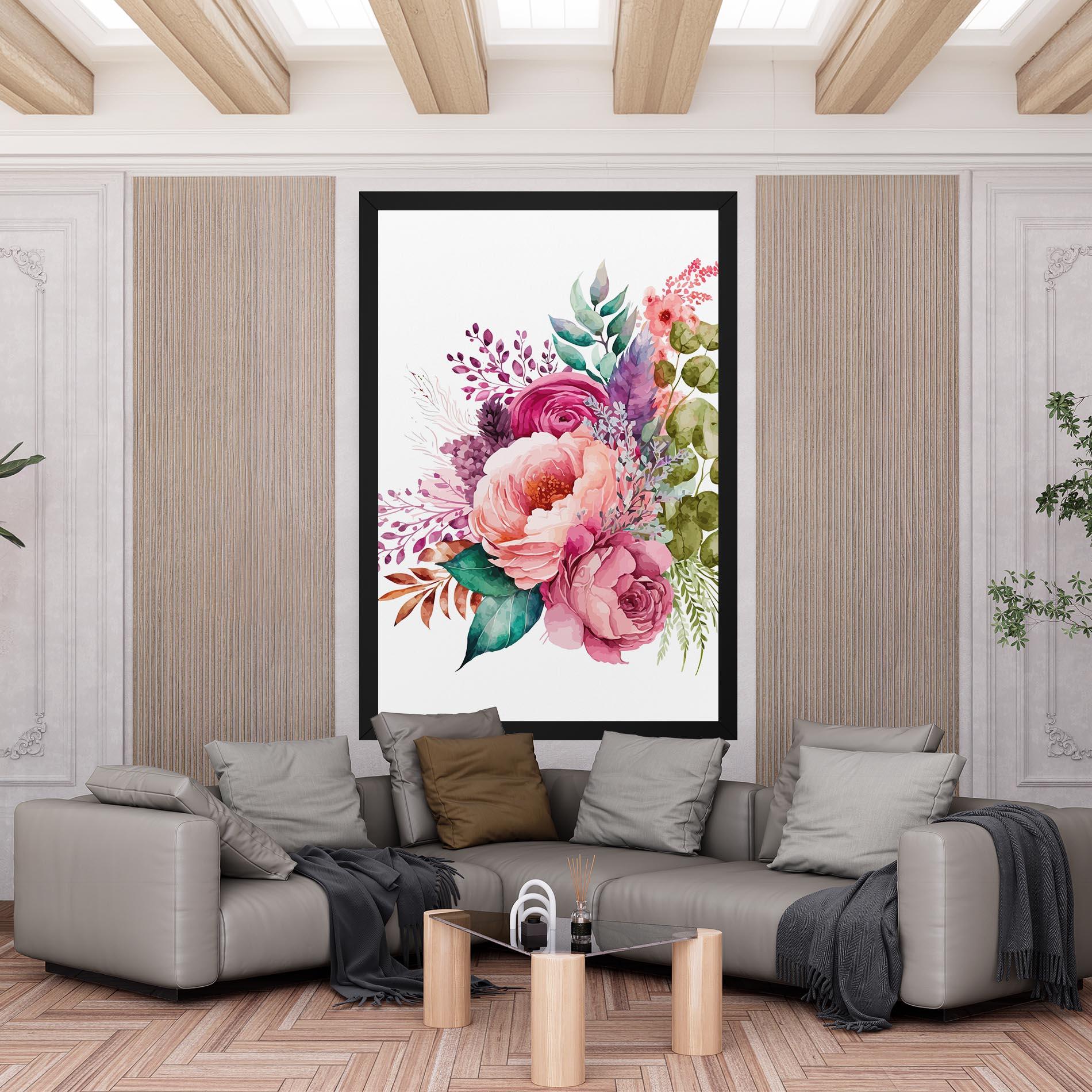 Leinwandbild Bouquet Of Pink Roses mockup 6