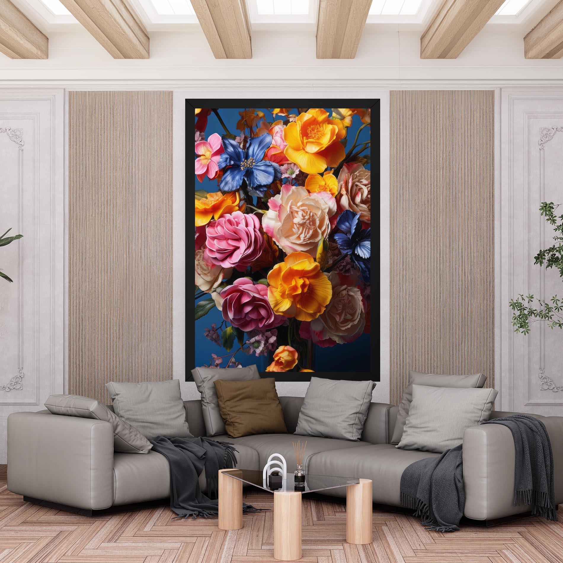 Leinwandbild Colorful Flower Bouquet mockup 6