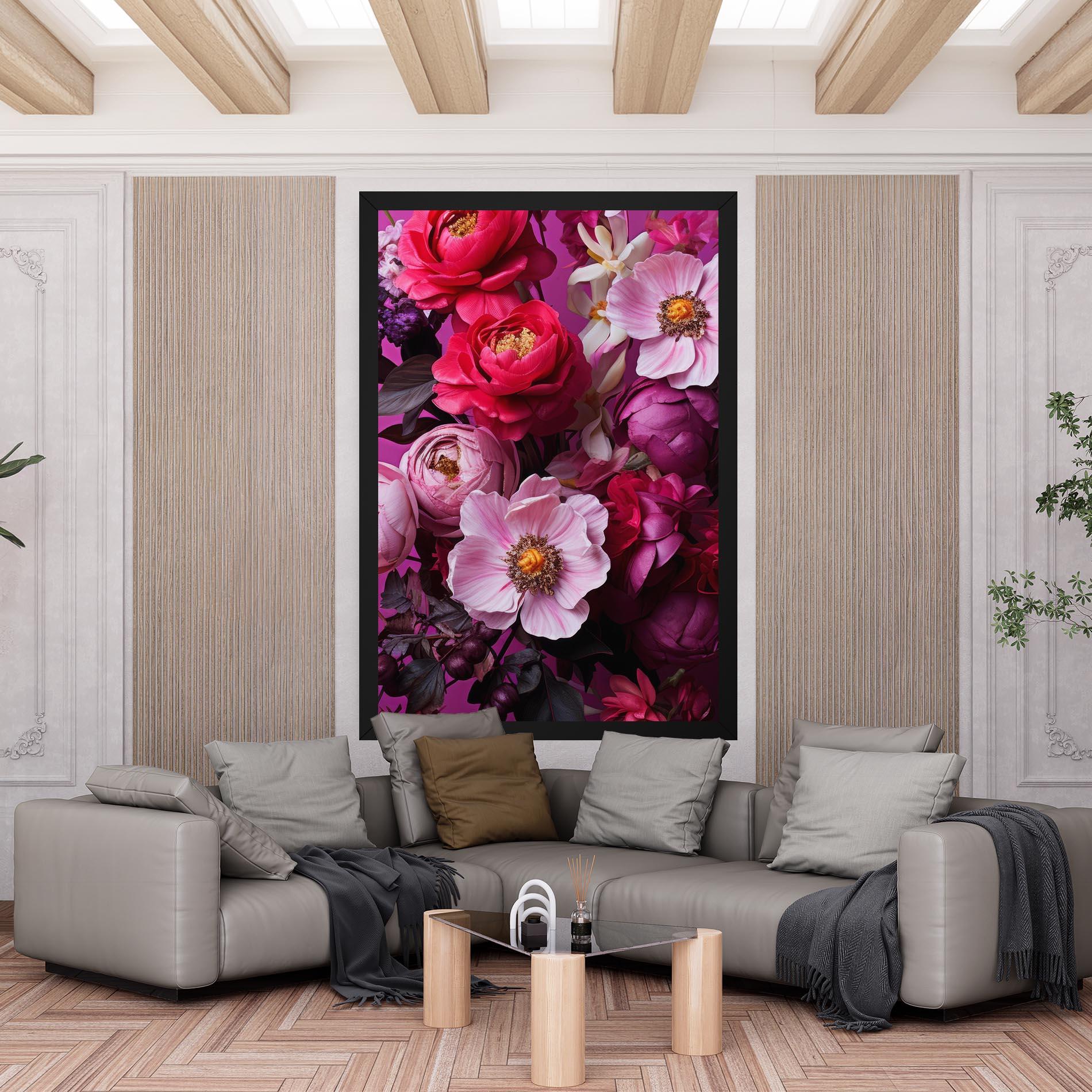 Leinwandbild Pink Red Bouquet mockup 6