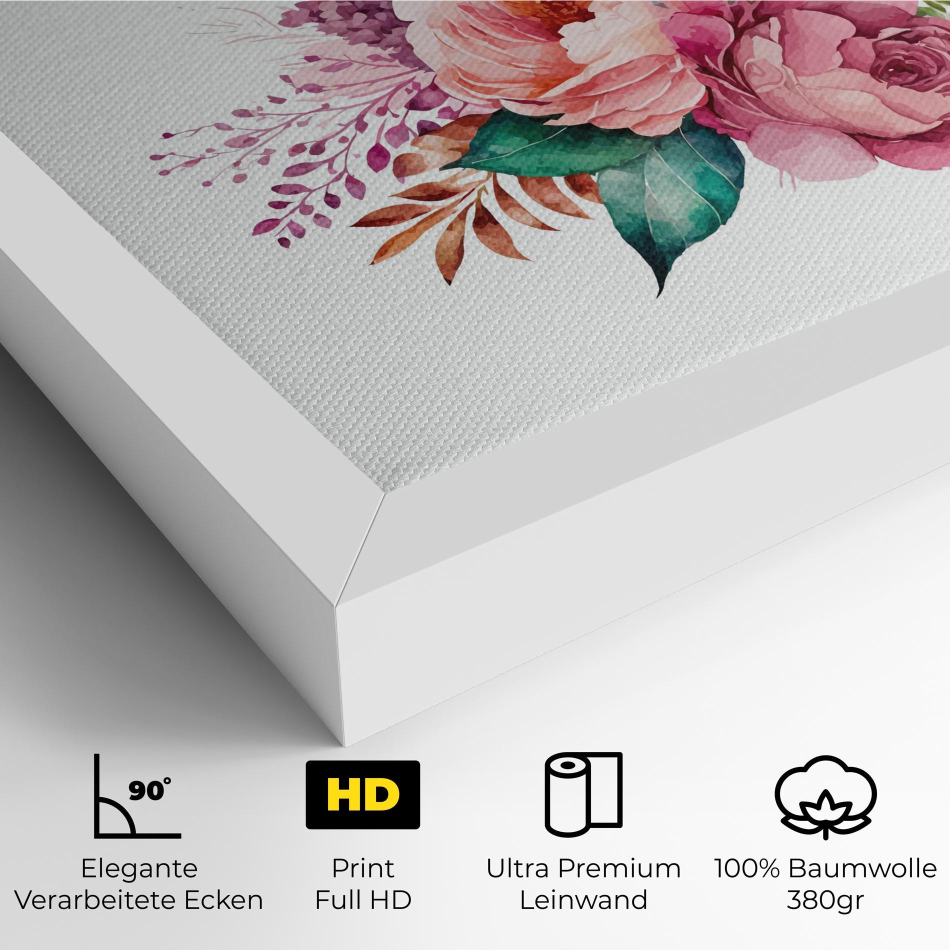 Leinwandbild Bouquet Of Pink Roses mockup 4
