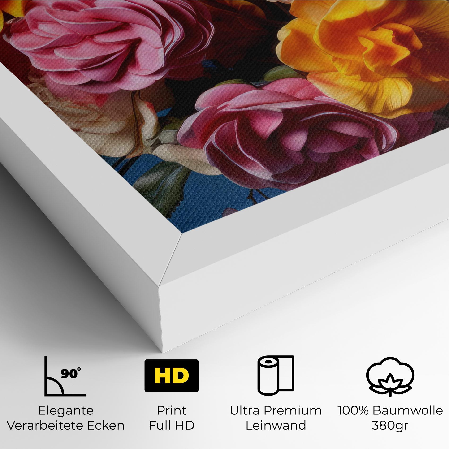 Leinwandbild Colorful Flower Bouquet mockup 4
