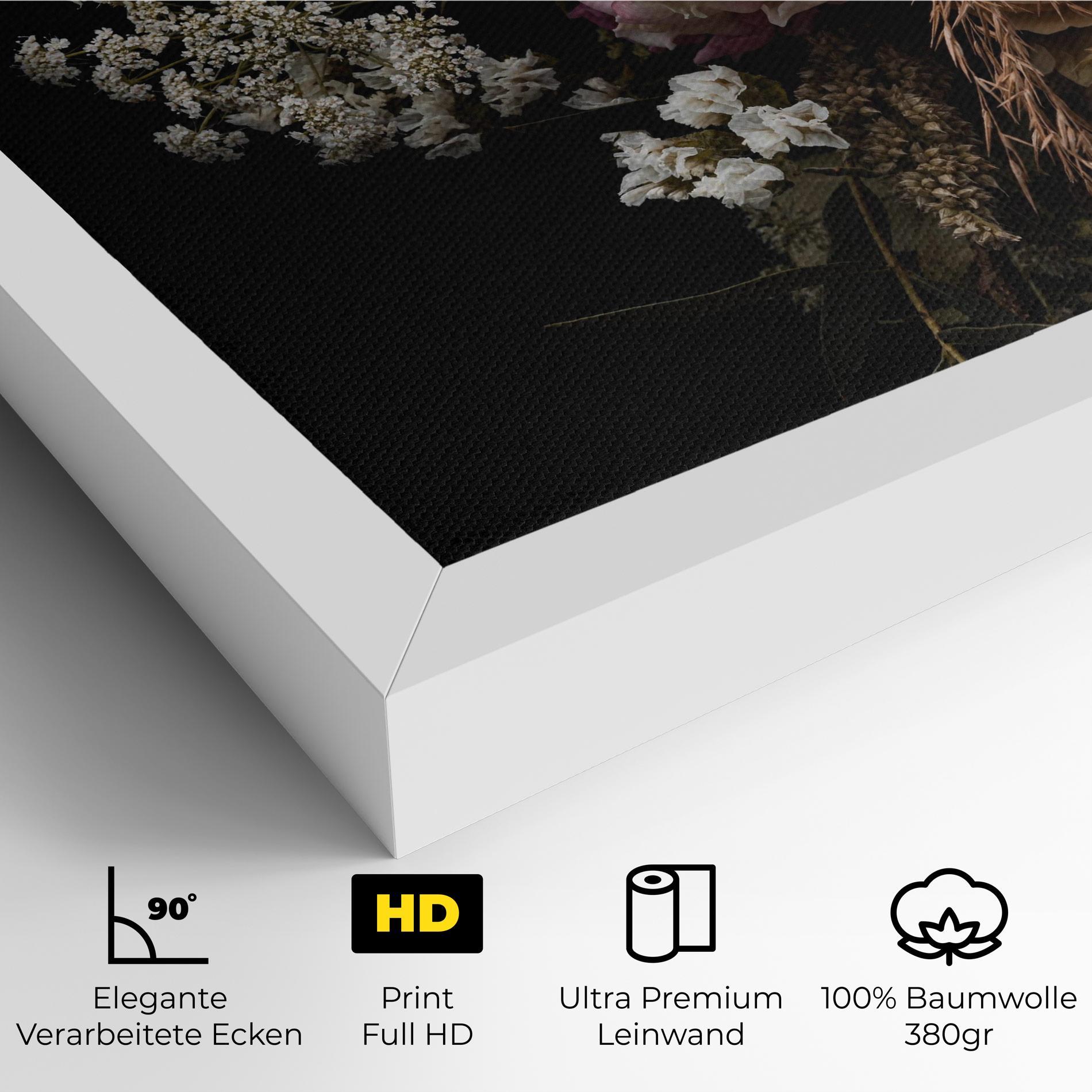 Leinwandbild Dark Flower Bouquet mockup 4