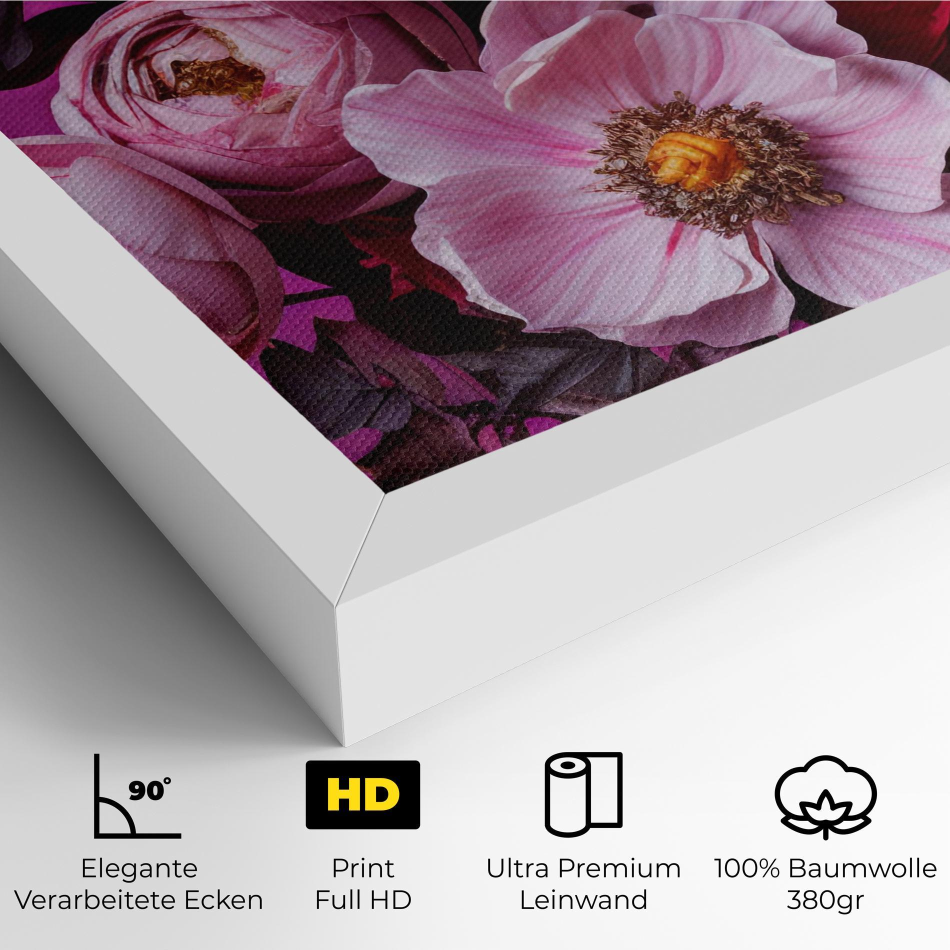 Leinwandbild Pink Red Bouquet mockup 4