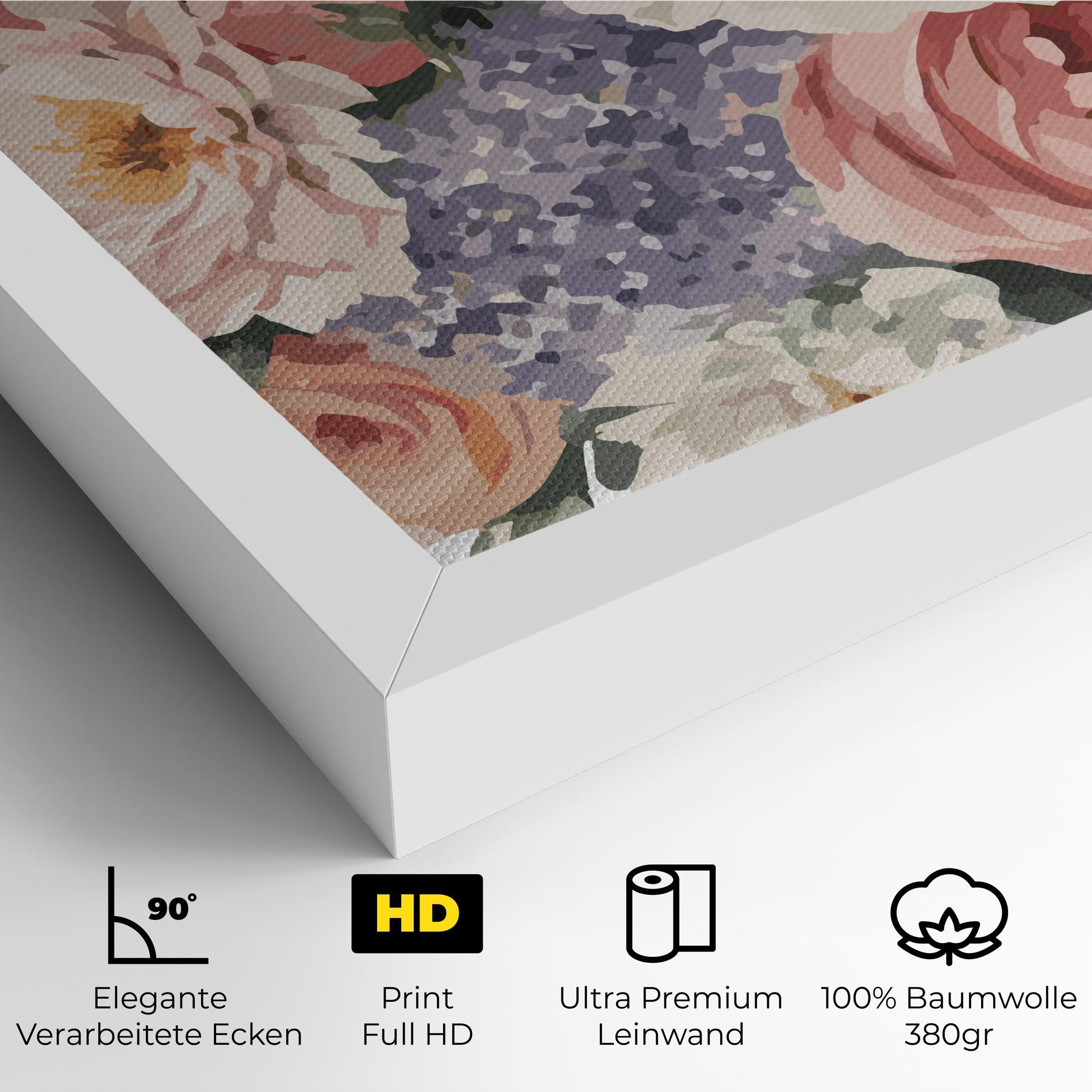 Leinwandbild Pretty Watercolor Bouquet mockup 4