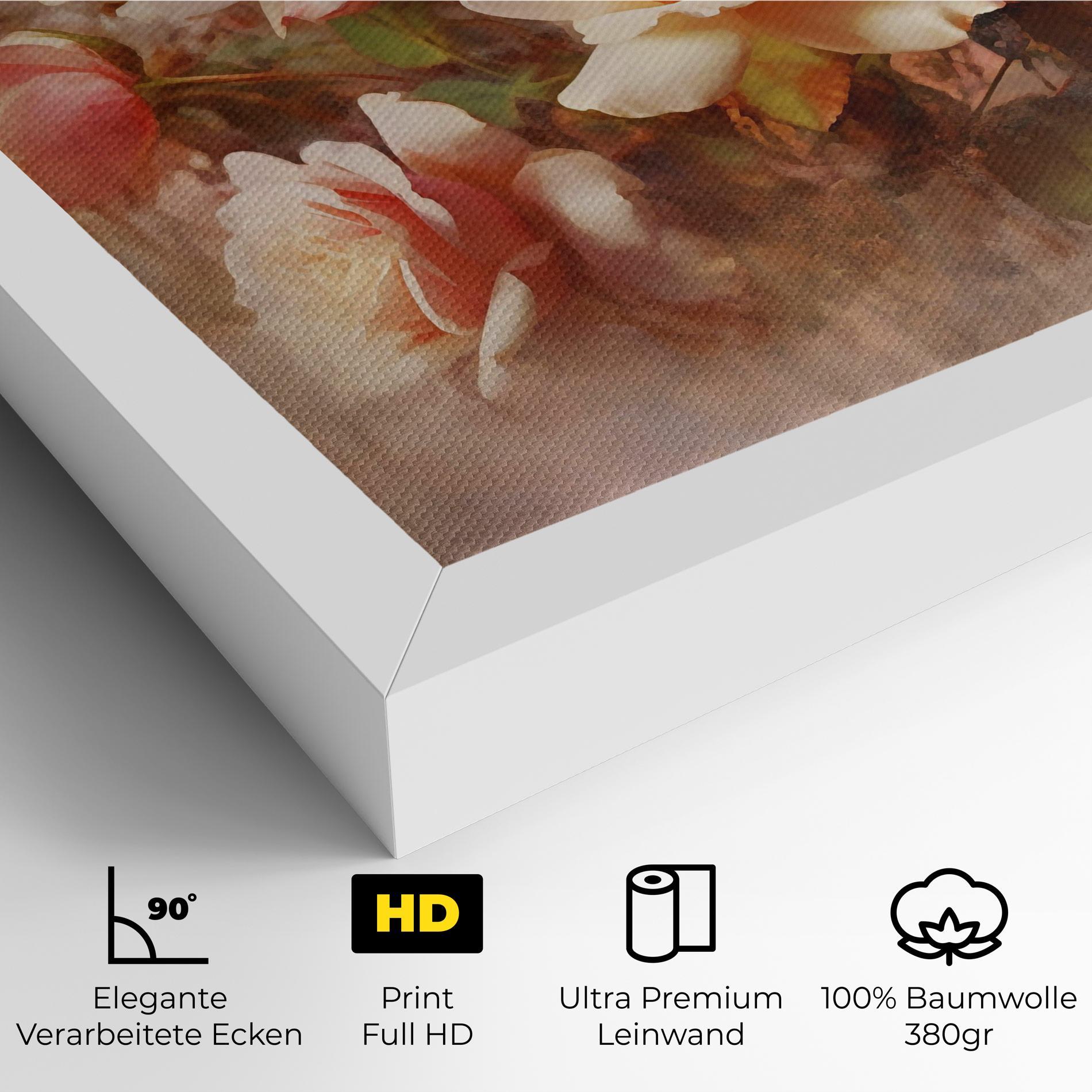 Leinwandbild Roses Bouquet Painting mockup 4