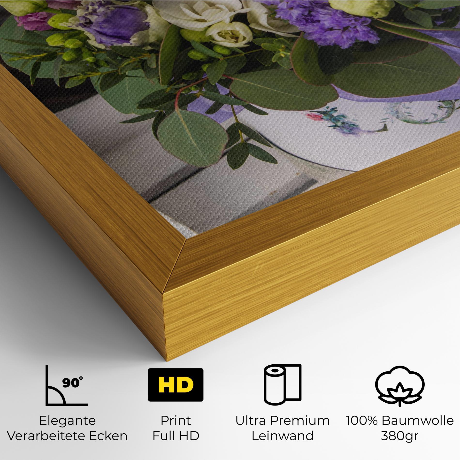 Leinwandbild Big Pink Rose Bouquet mockup 4