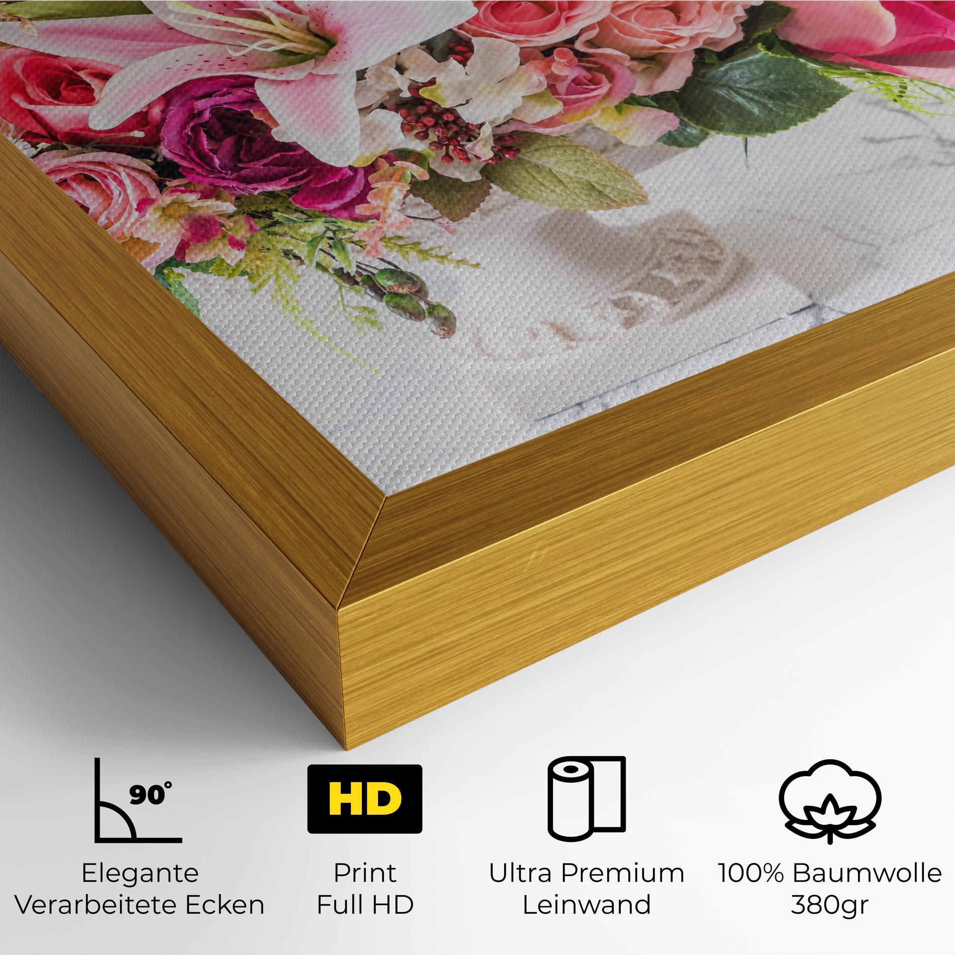Leinwandbild Bouquet Flowers Vase mockup 4