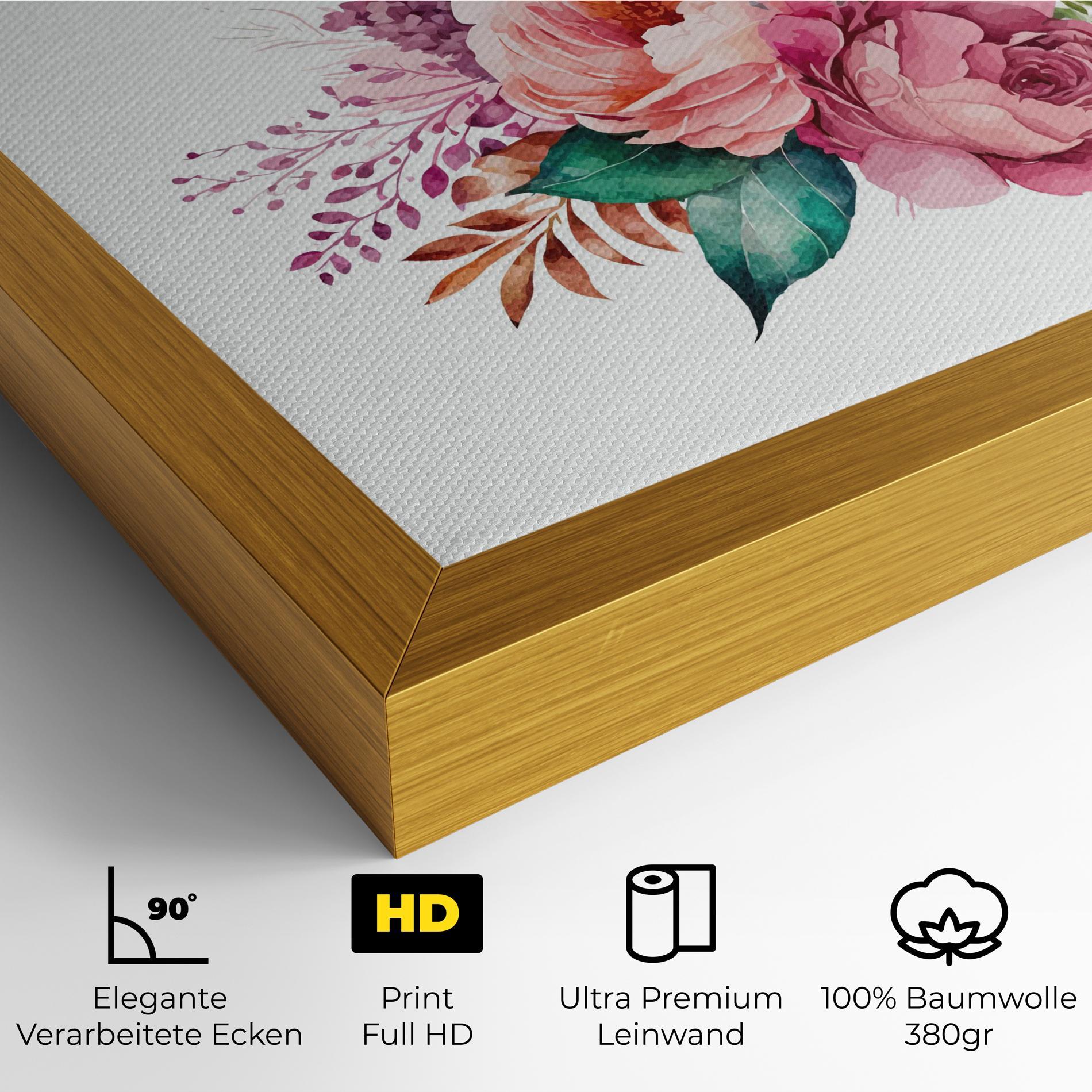 Leinwandbild Bouquet Of Pink Roses mockup 4