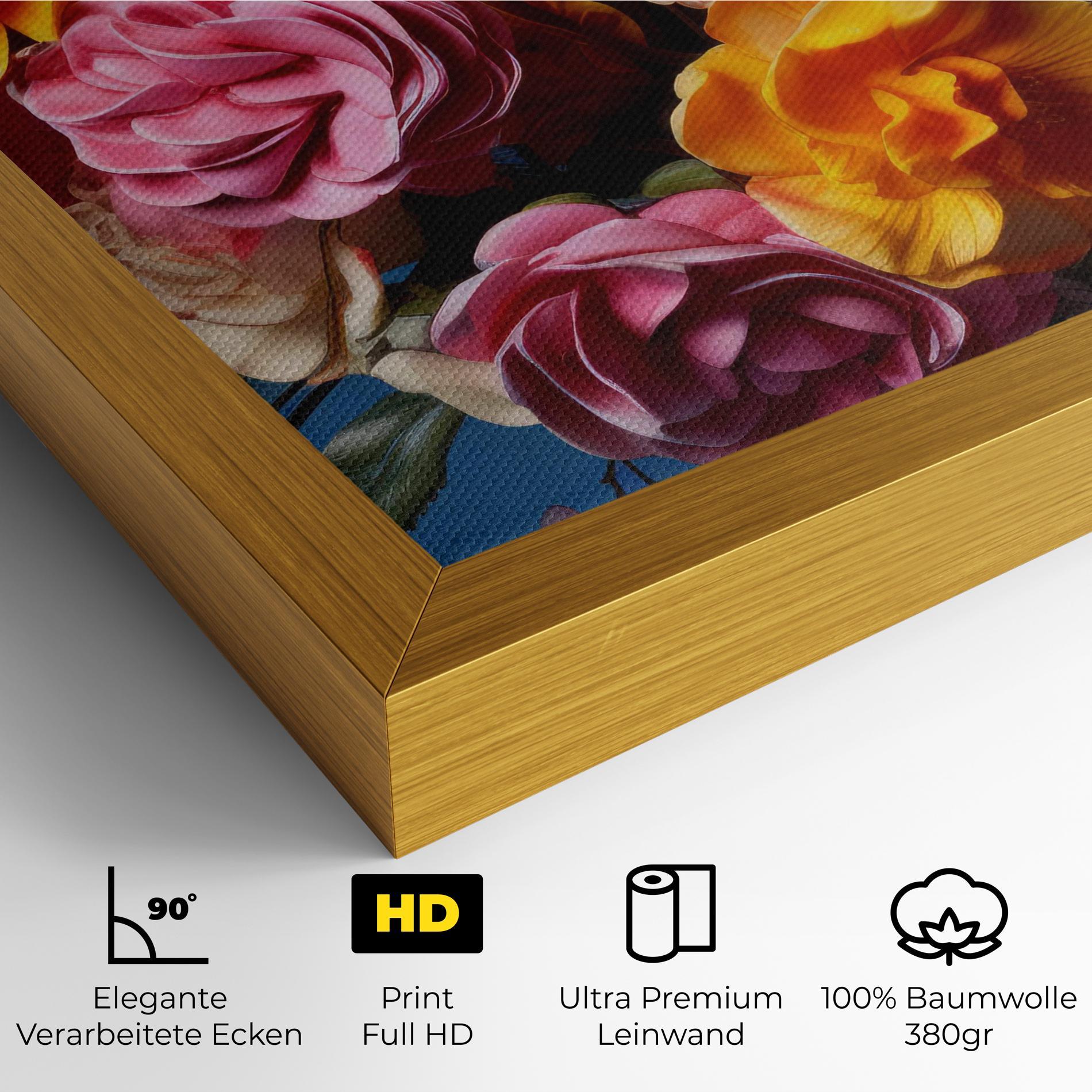 Leinwandbild Colorful Flower Bouquet mockup 4
