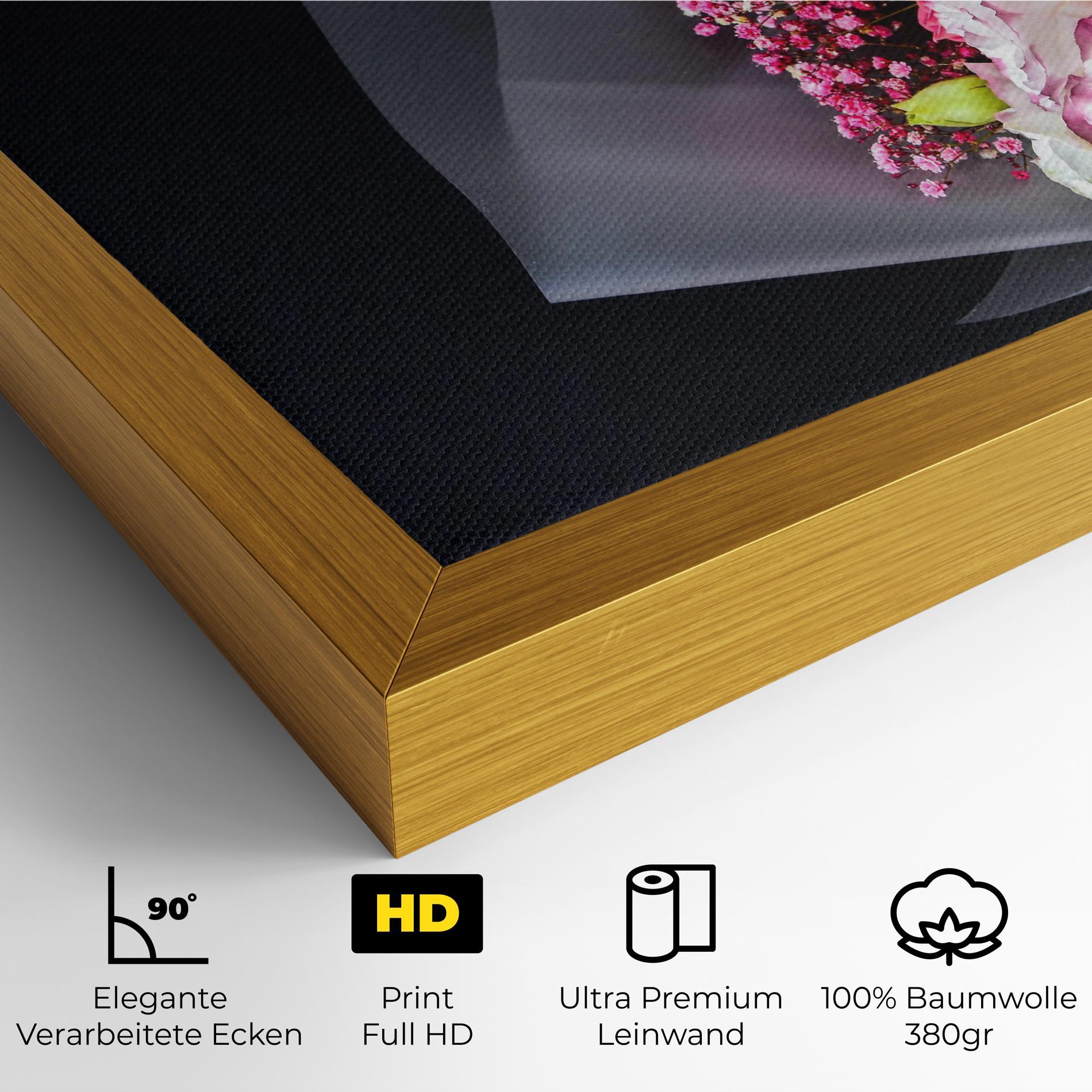 Leinwandbild Cute Roses Bouquet mockup 4