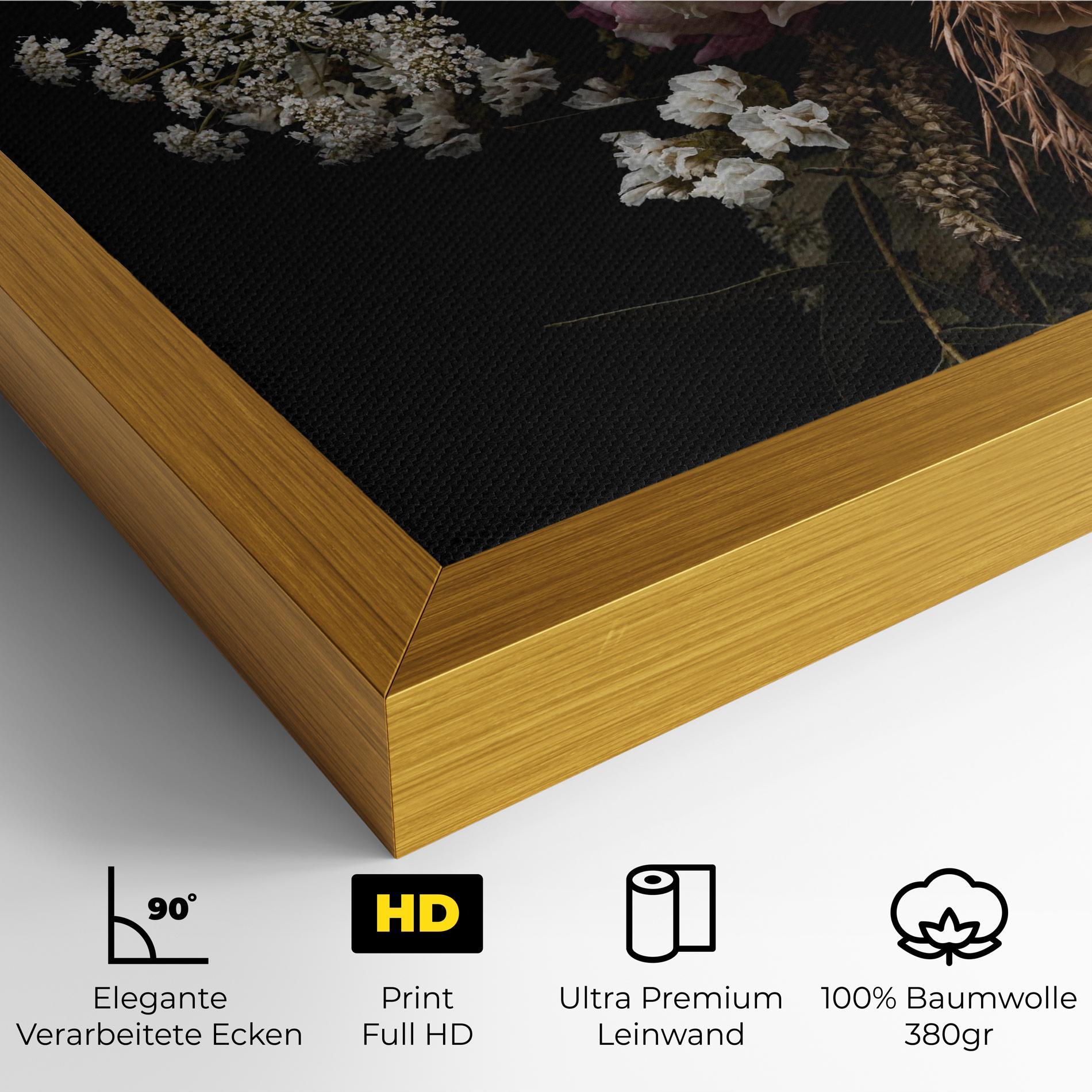 Leinwandbild Dark Flower Bouquet mockup 4