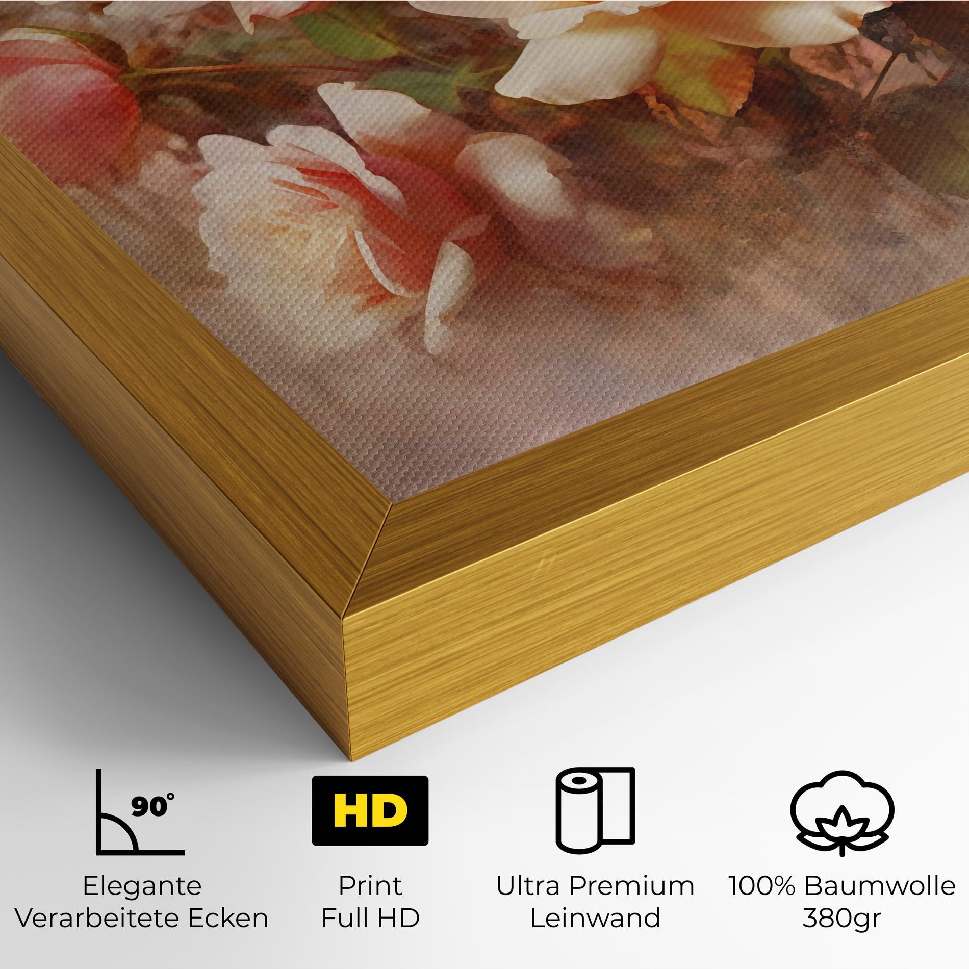 Leinwandbild Roses Bouquet Painting mockup 4