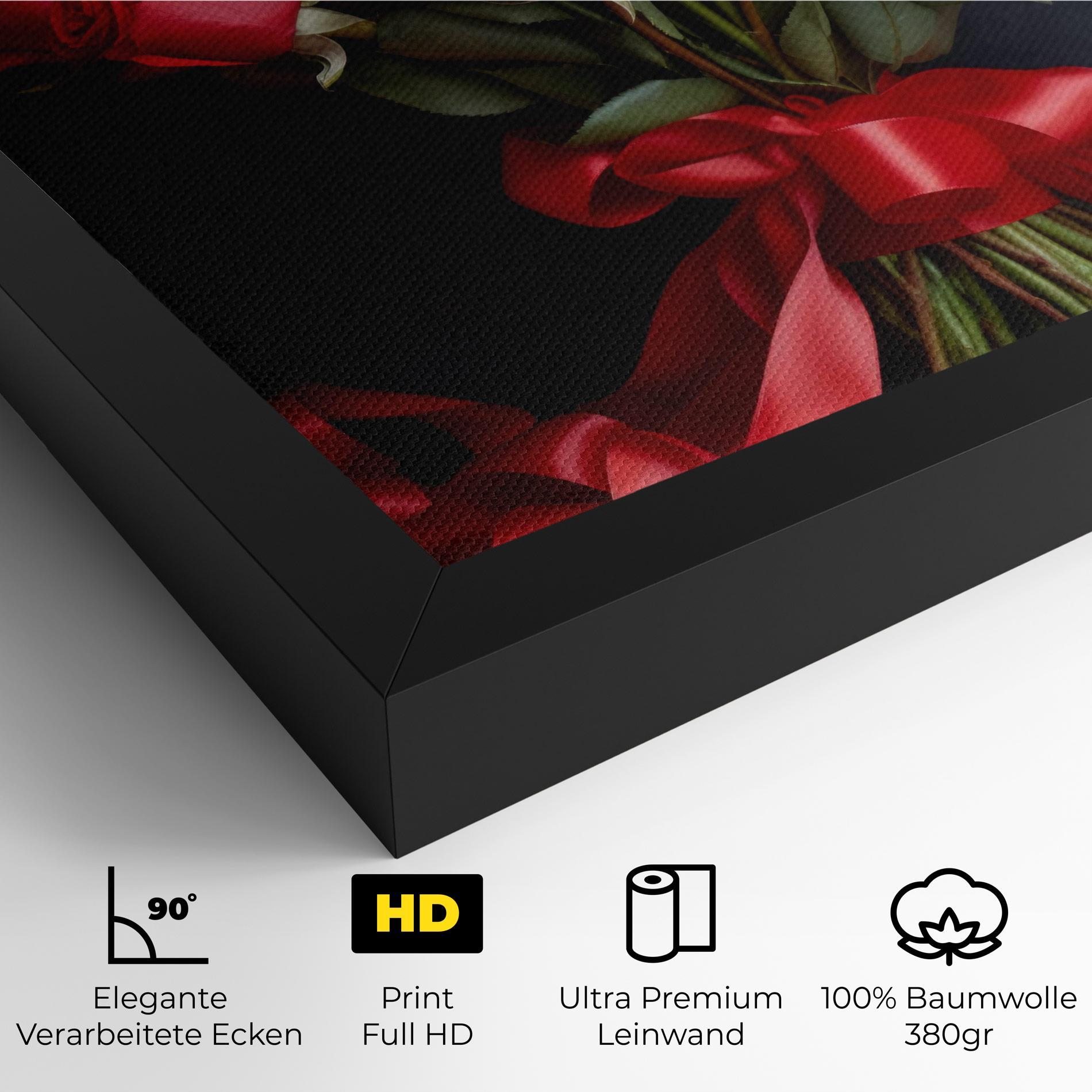 Leinwandbild Beautiful Red Roses Bouquet mockup 4