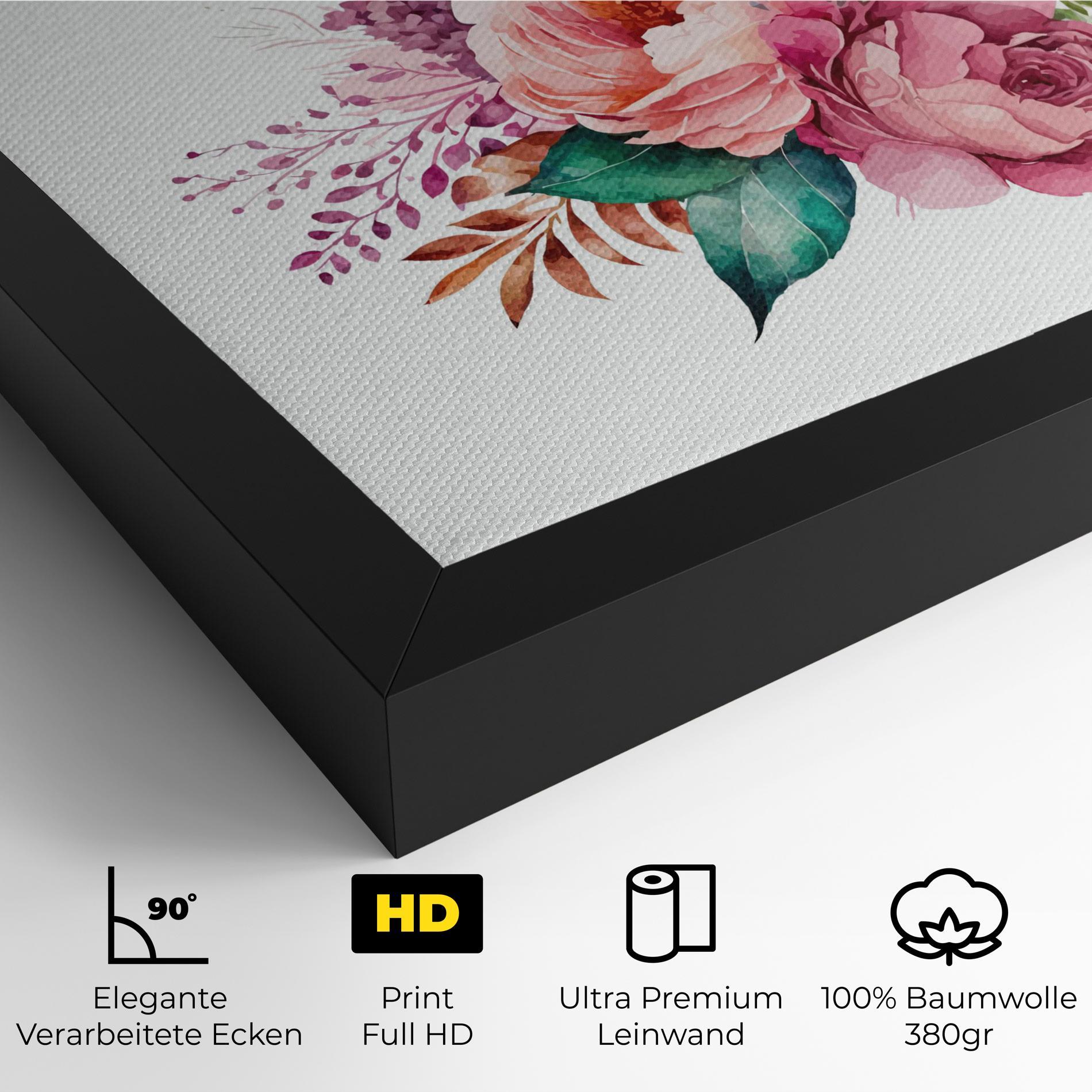 Leinwandbild Bouquet Of Pink Roses mockup 4