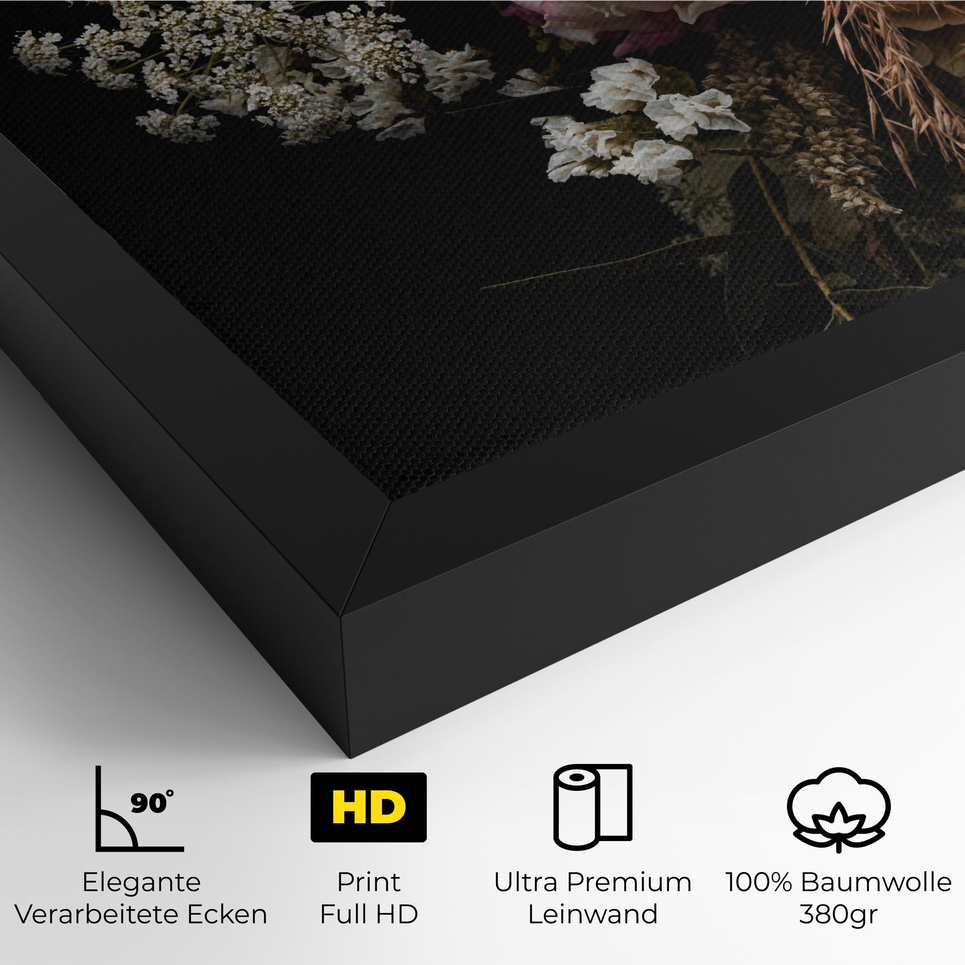 Leinwandbild Dark Flower Bouquet mockup 4