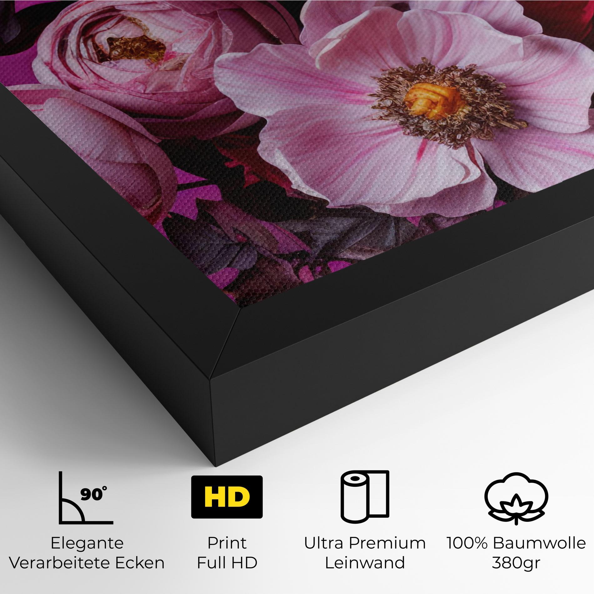 Leinwandbild Pink Red Bouquet mockup 4