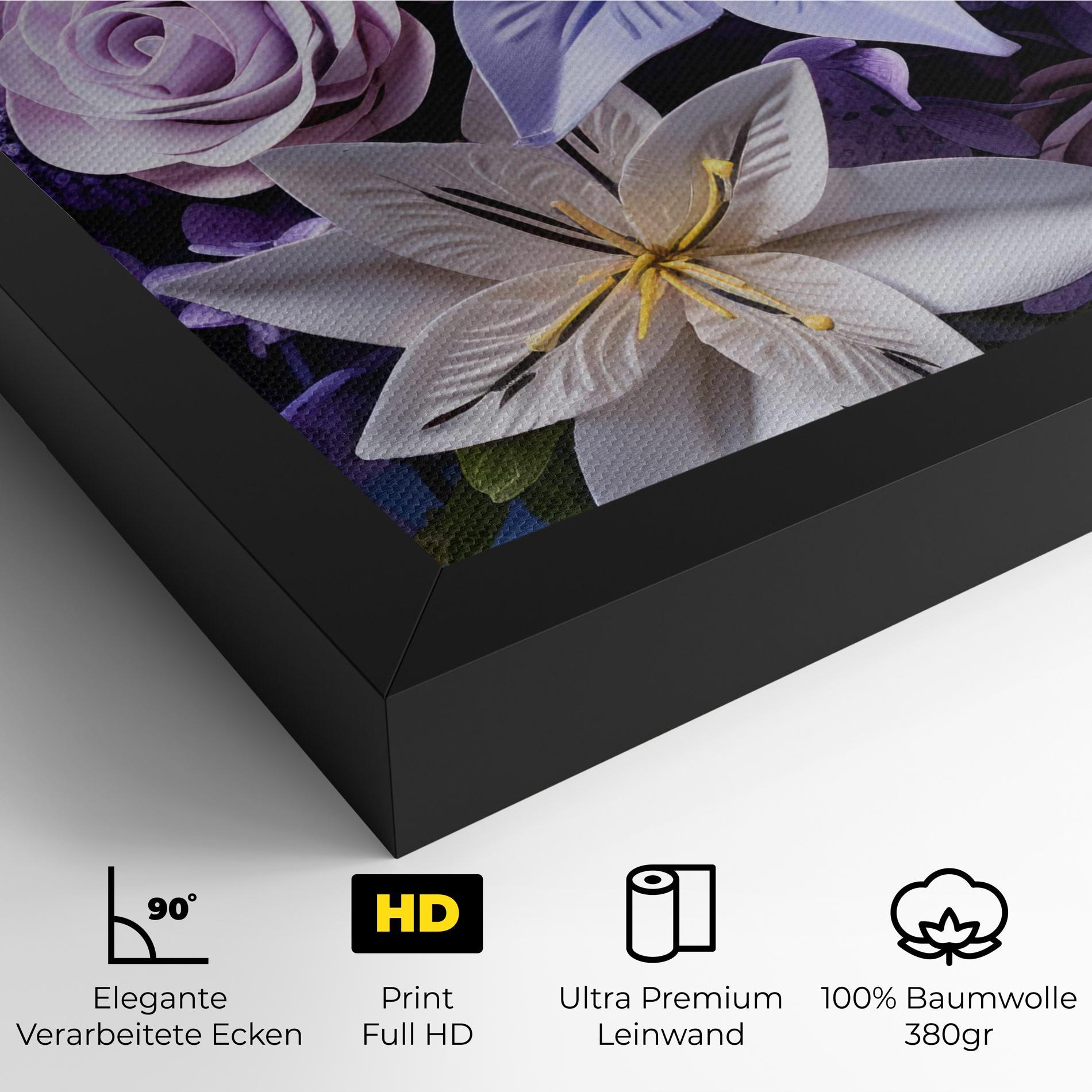 Leinwandbild Purple Cute Bouquet mockup 4