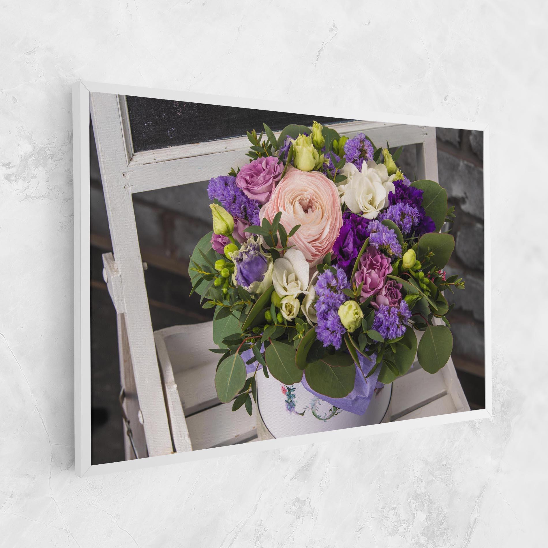 Leinwandbild Big Pink Rose Bouquet mockup 1