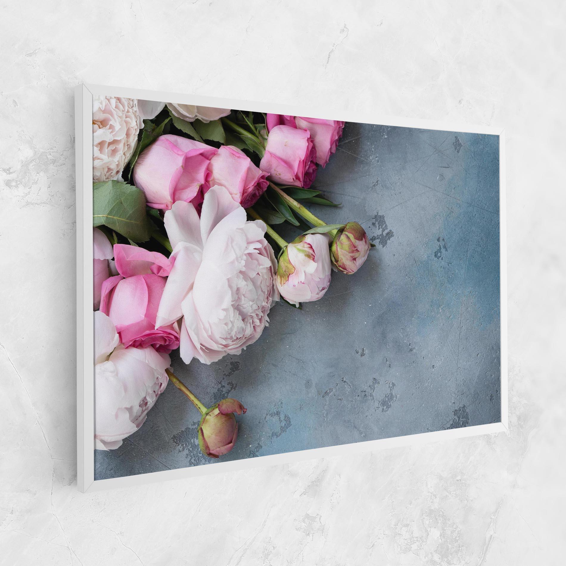 Leinwandbild Cute Pink Peonies mockup 1