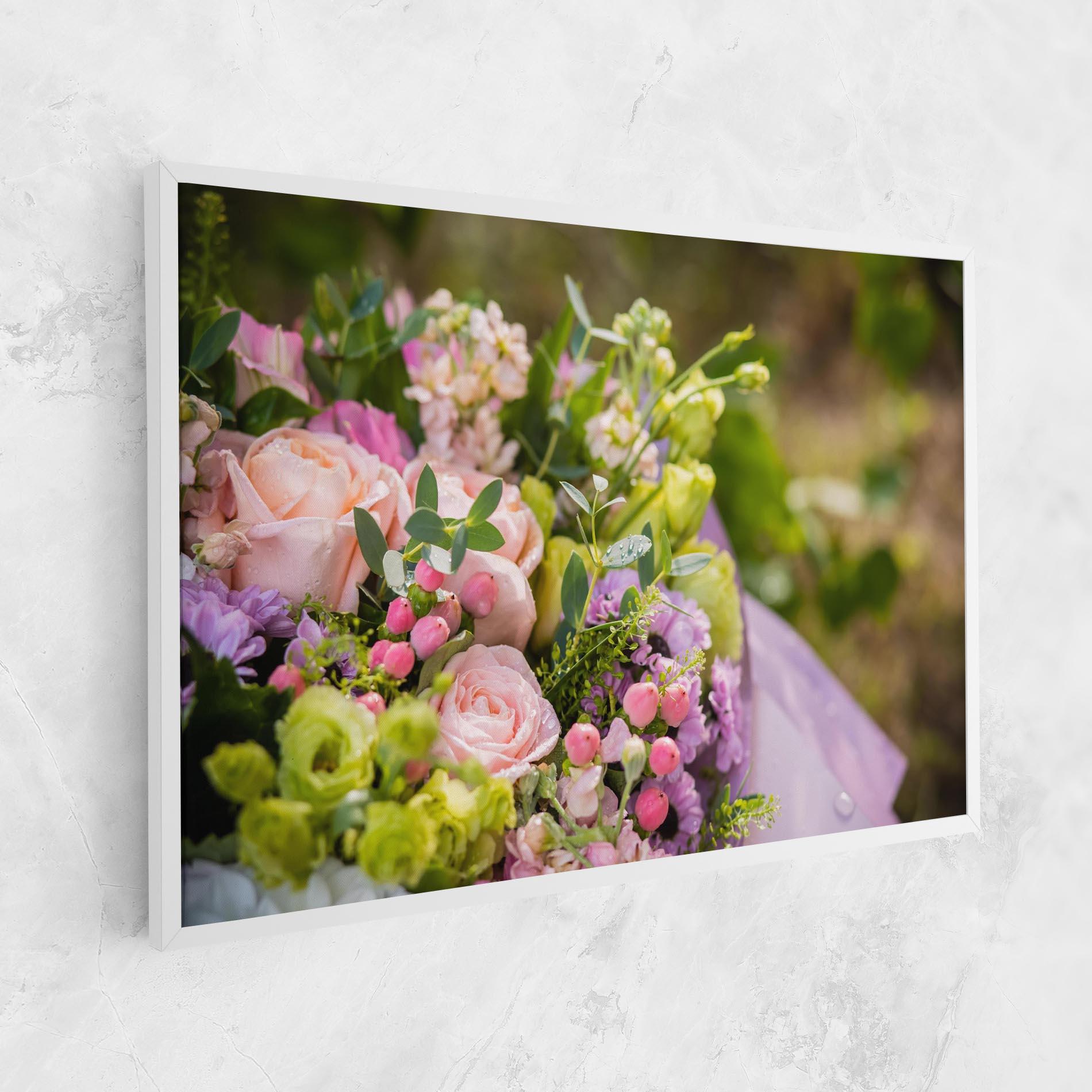 Leinwandbild Green Pink Bouquet mockup 1
