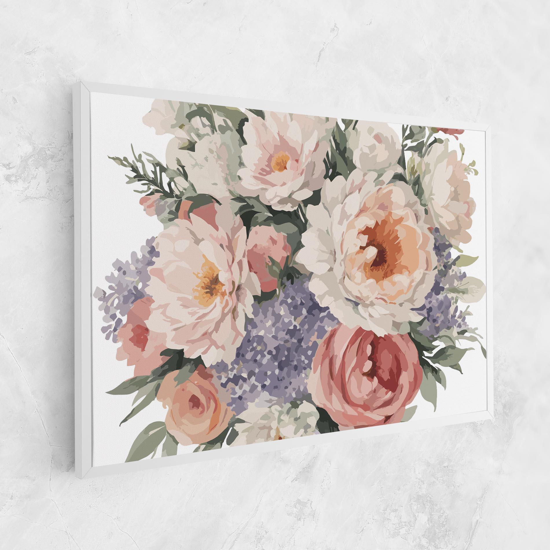 Leinwandbild Pretty Watercolor Bouquet mockup 1