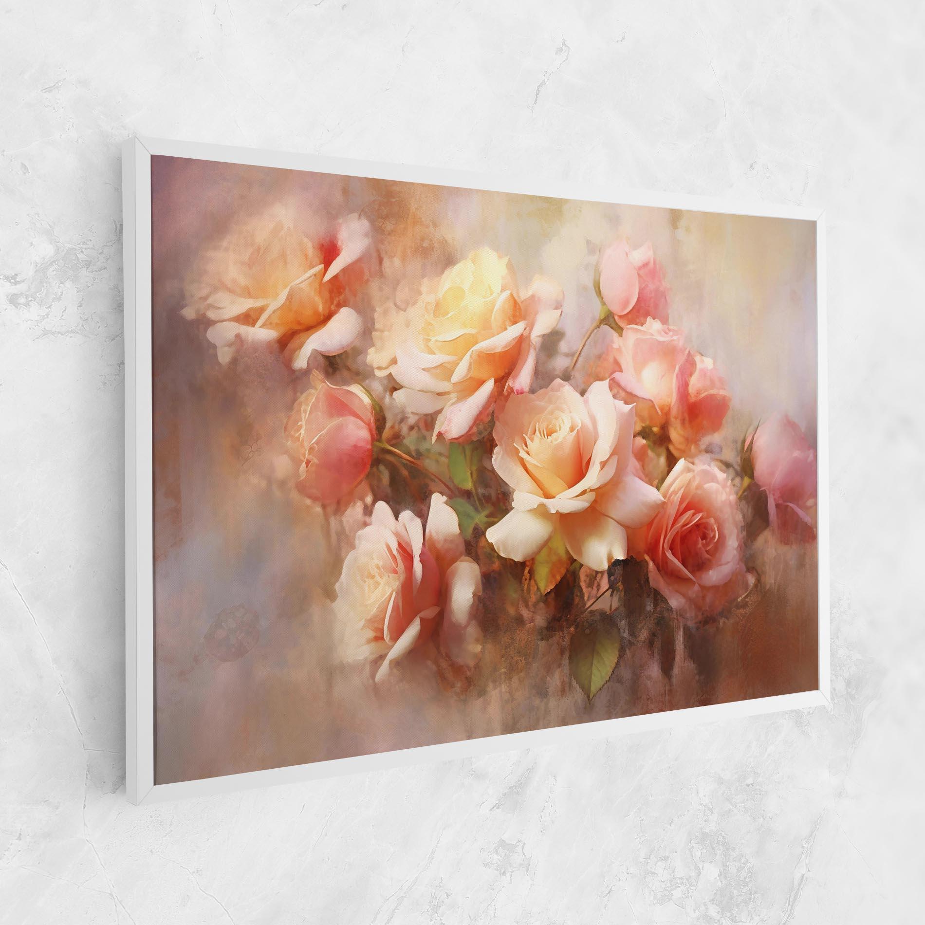 Leinwandbild Roses Bouquet Painting mockup 1