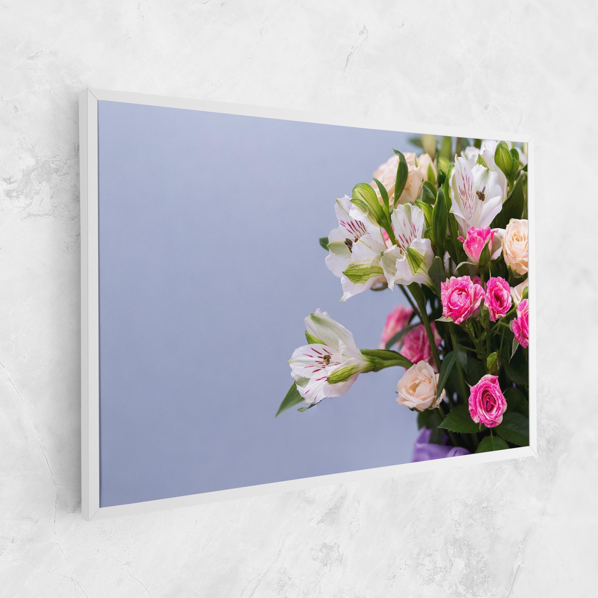 Leinwandbild White Pink Bouquet mockup 1
